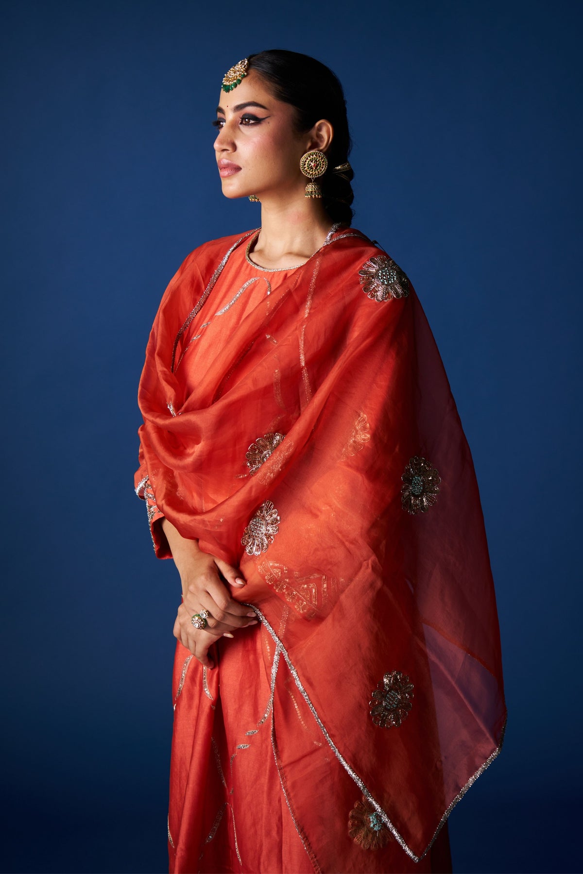 Rust Chandani Anarkali Set
