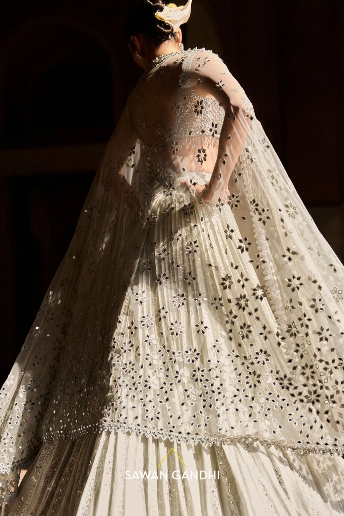 Grey Sequin Lehenga Set