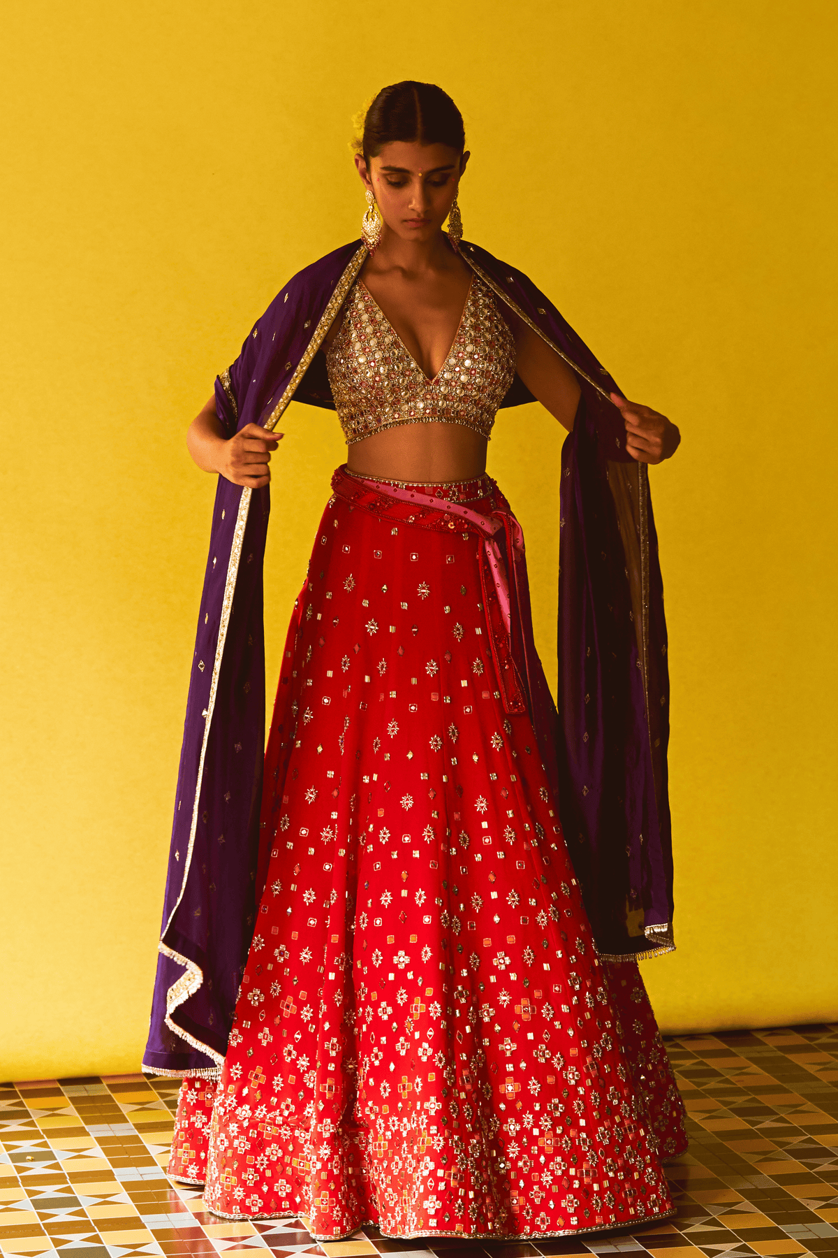 Burnt Orange Lehenga Set