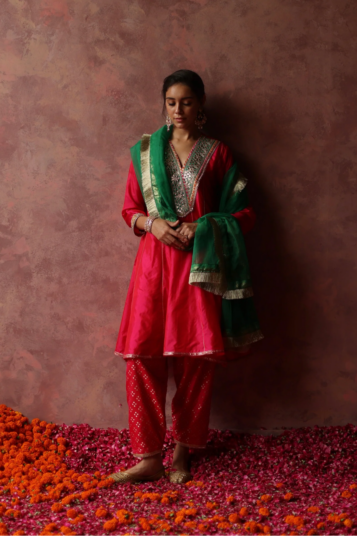 Berry Green Rumi Kurta Set