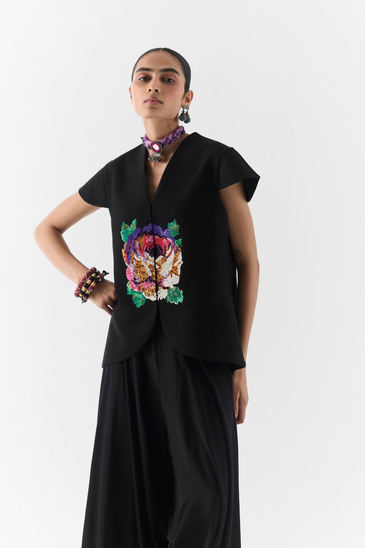 Black Garden Rose Co-Ord Set