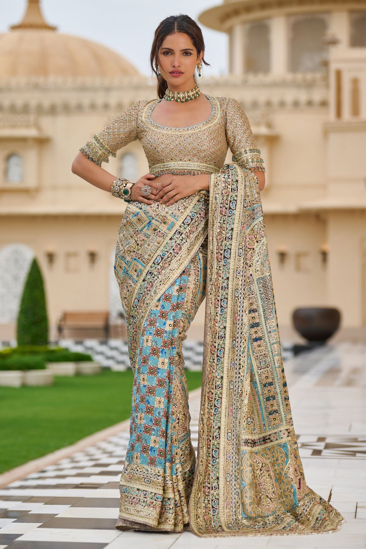 Multi Byzantium Painted Saree 