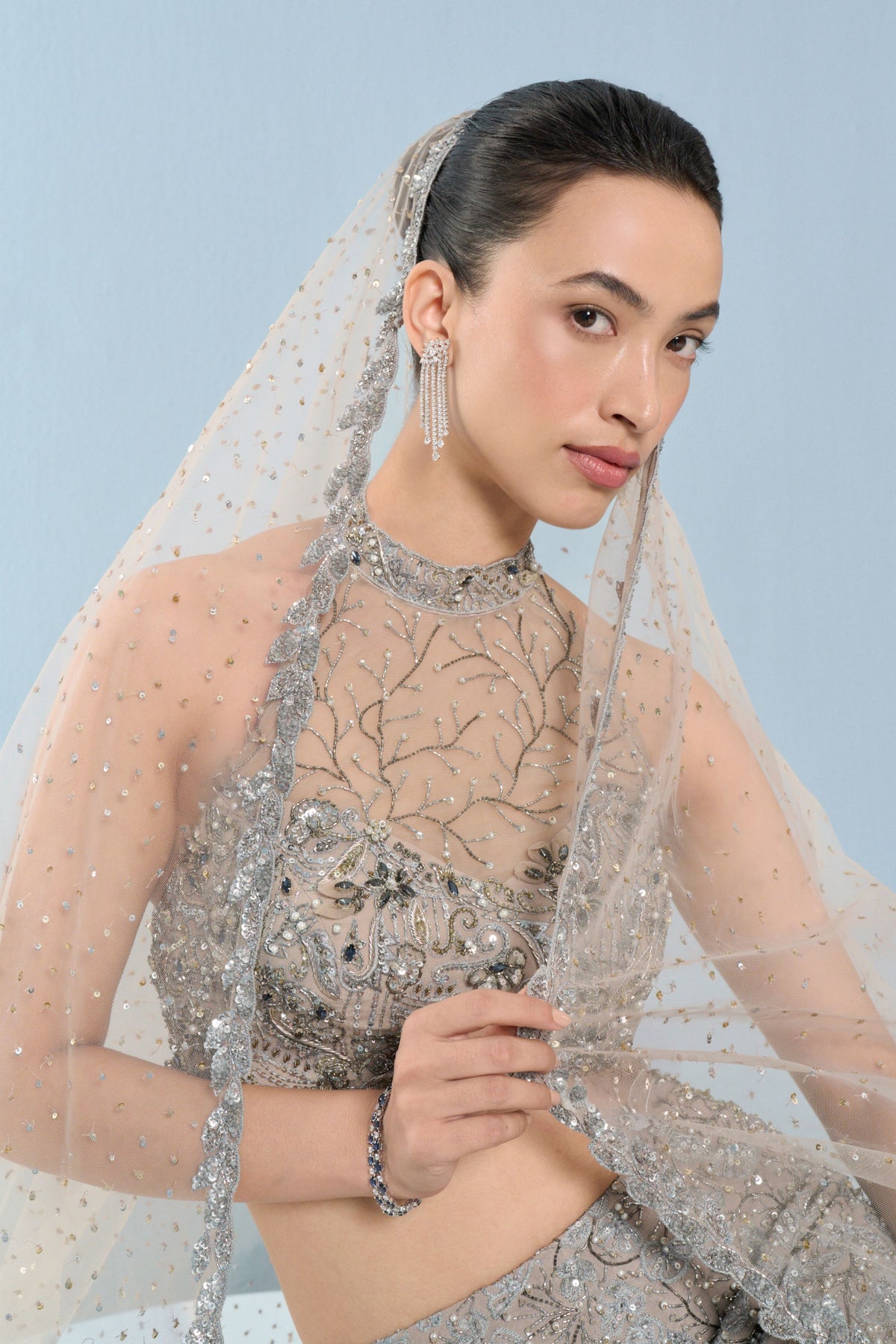 Georgette Fit N Flare Lehenga Set