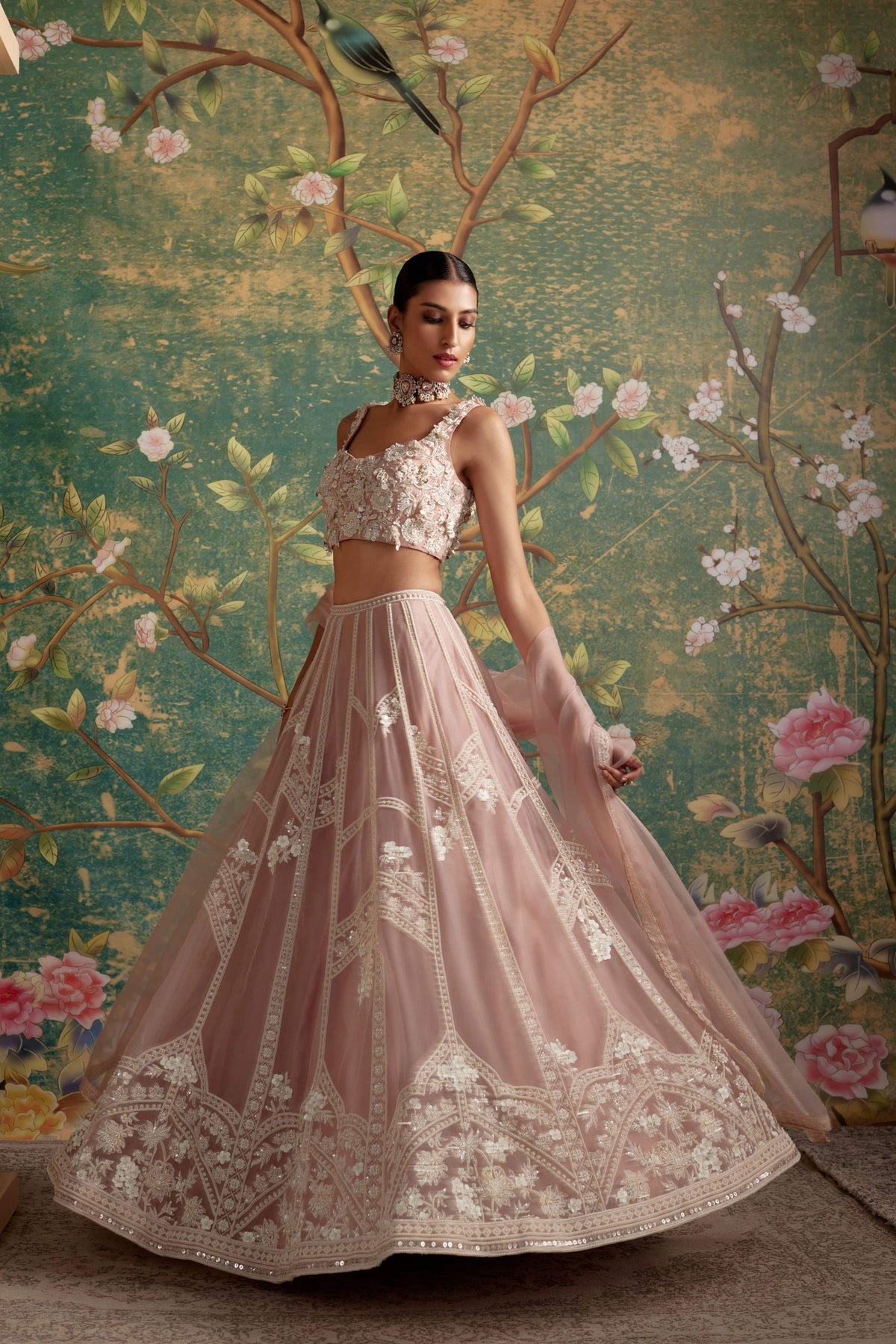 Grace Dusky Pink Lehenga Set
