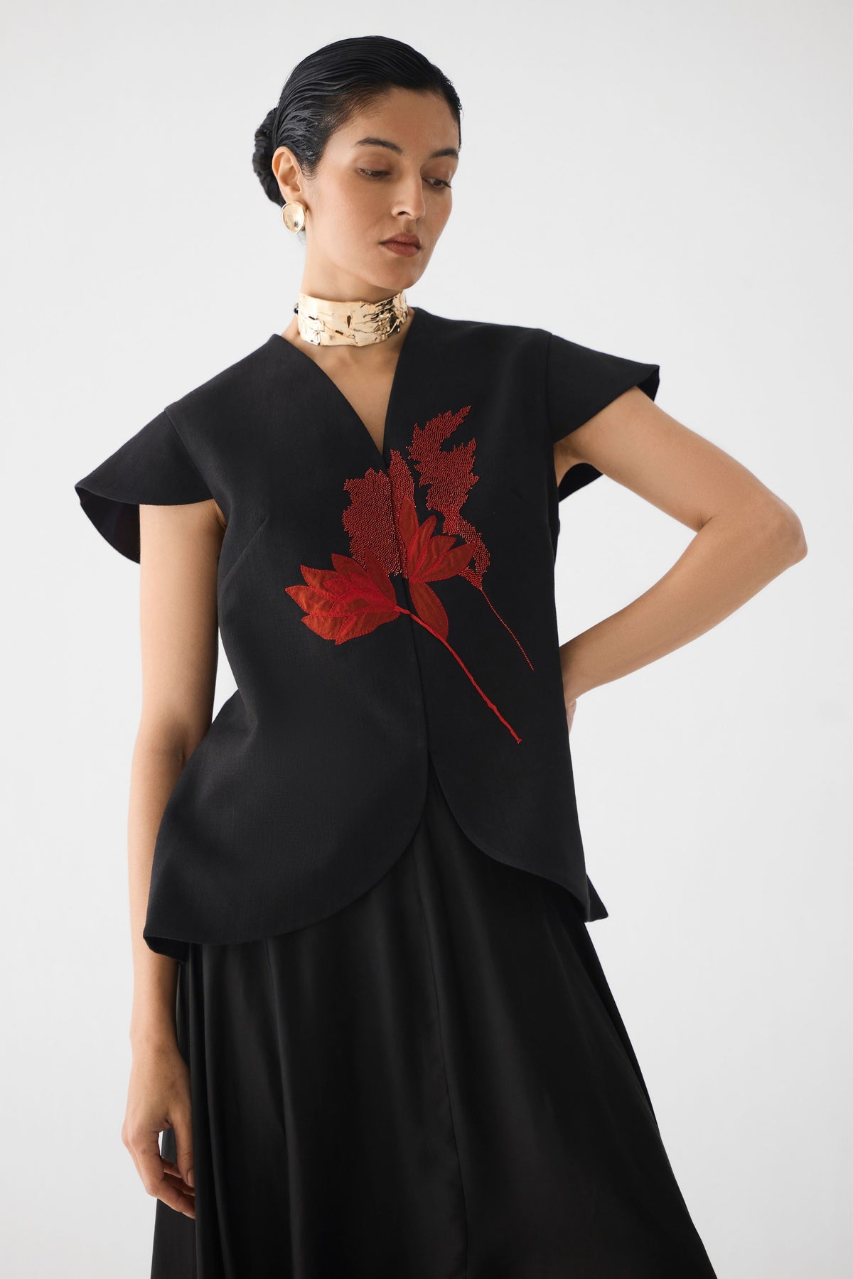 Red Tiger Lily Waist Coat Set