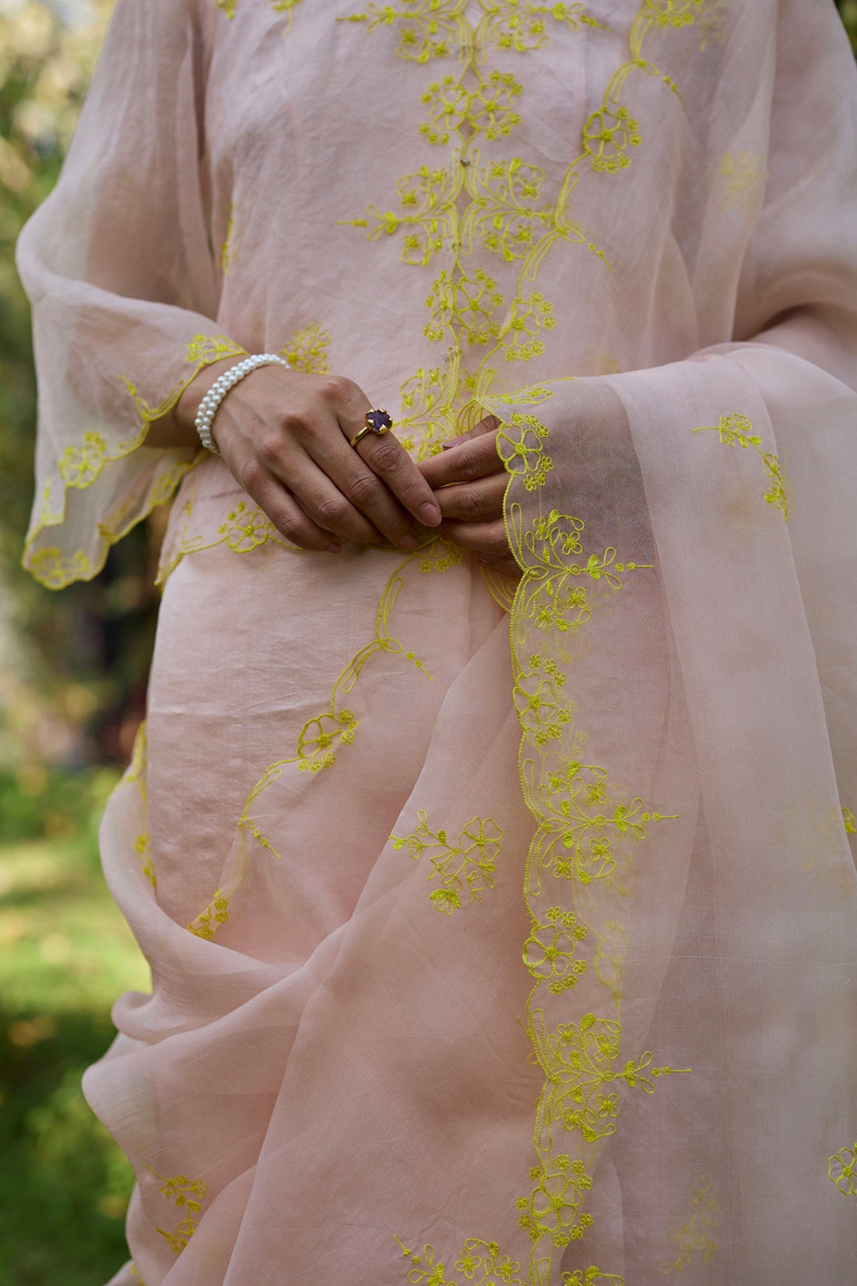 First Light Pink Embroidered Blouse