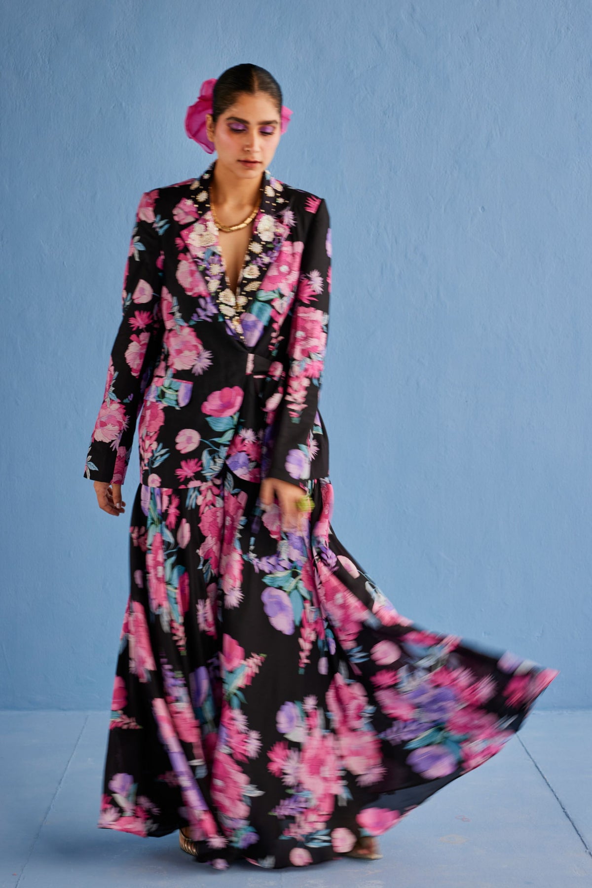 Black Blazer With Sharara