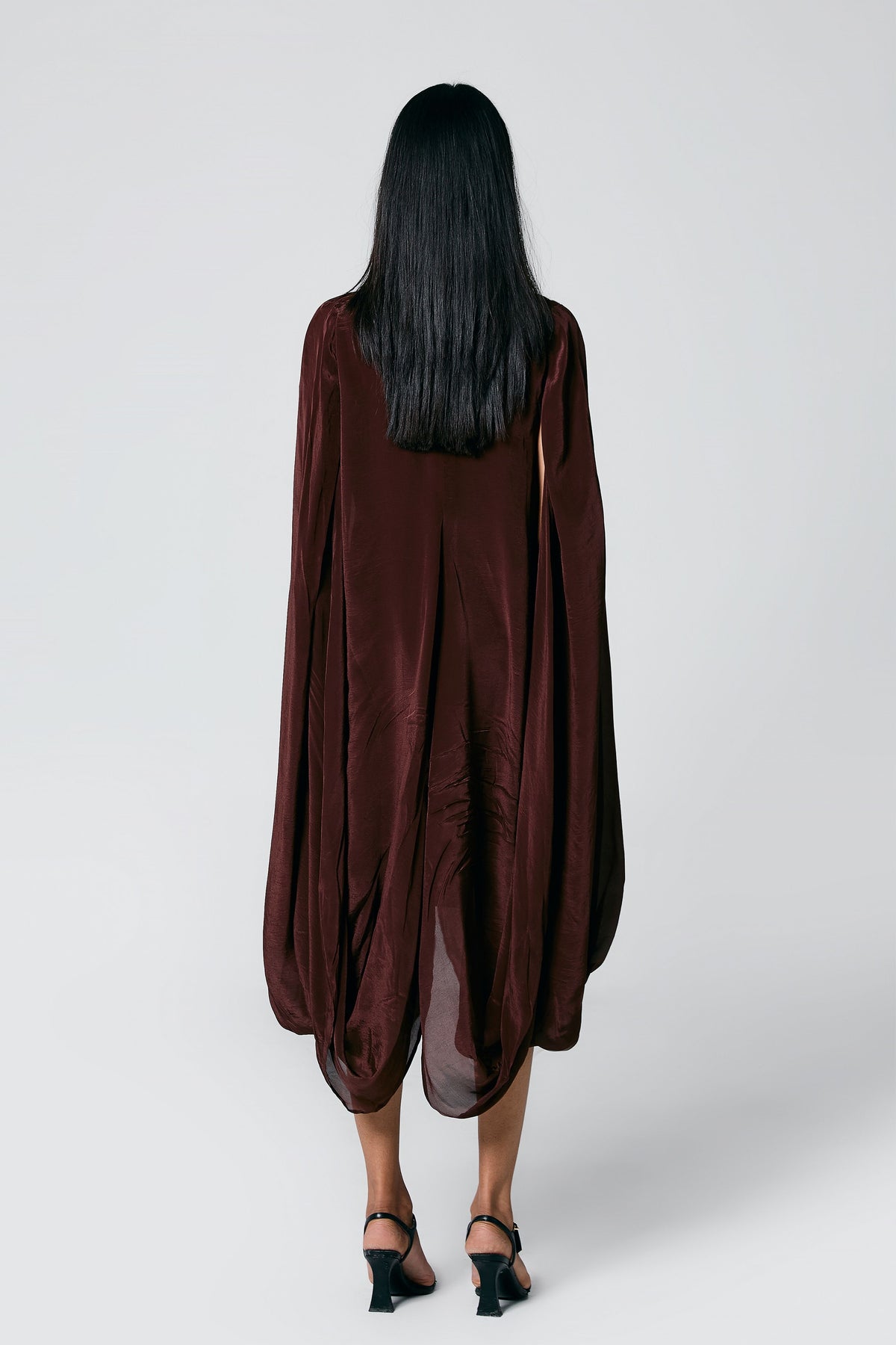Brown Cowl Dress