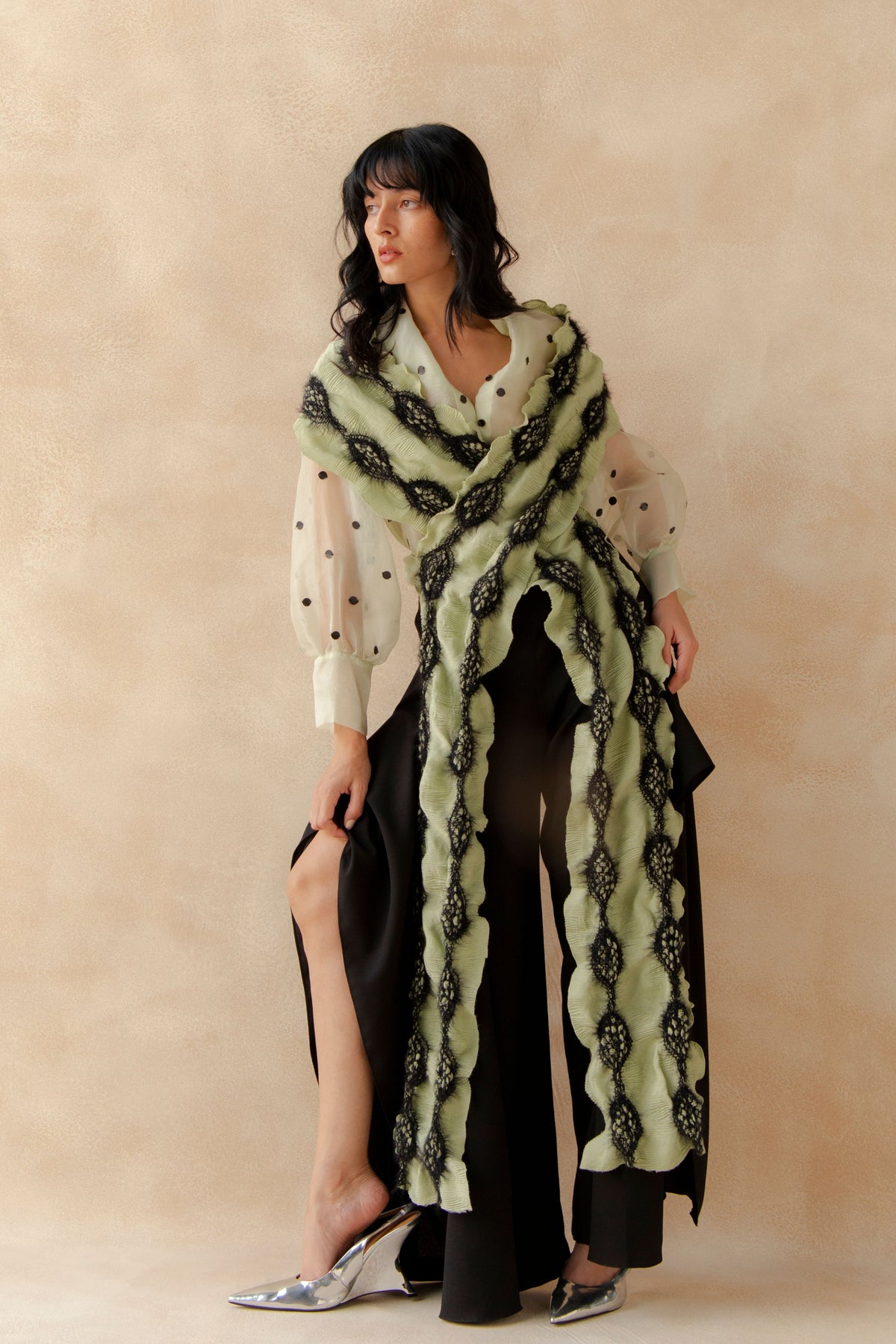 Organza Top Flap Pants Drape