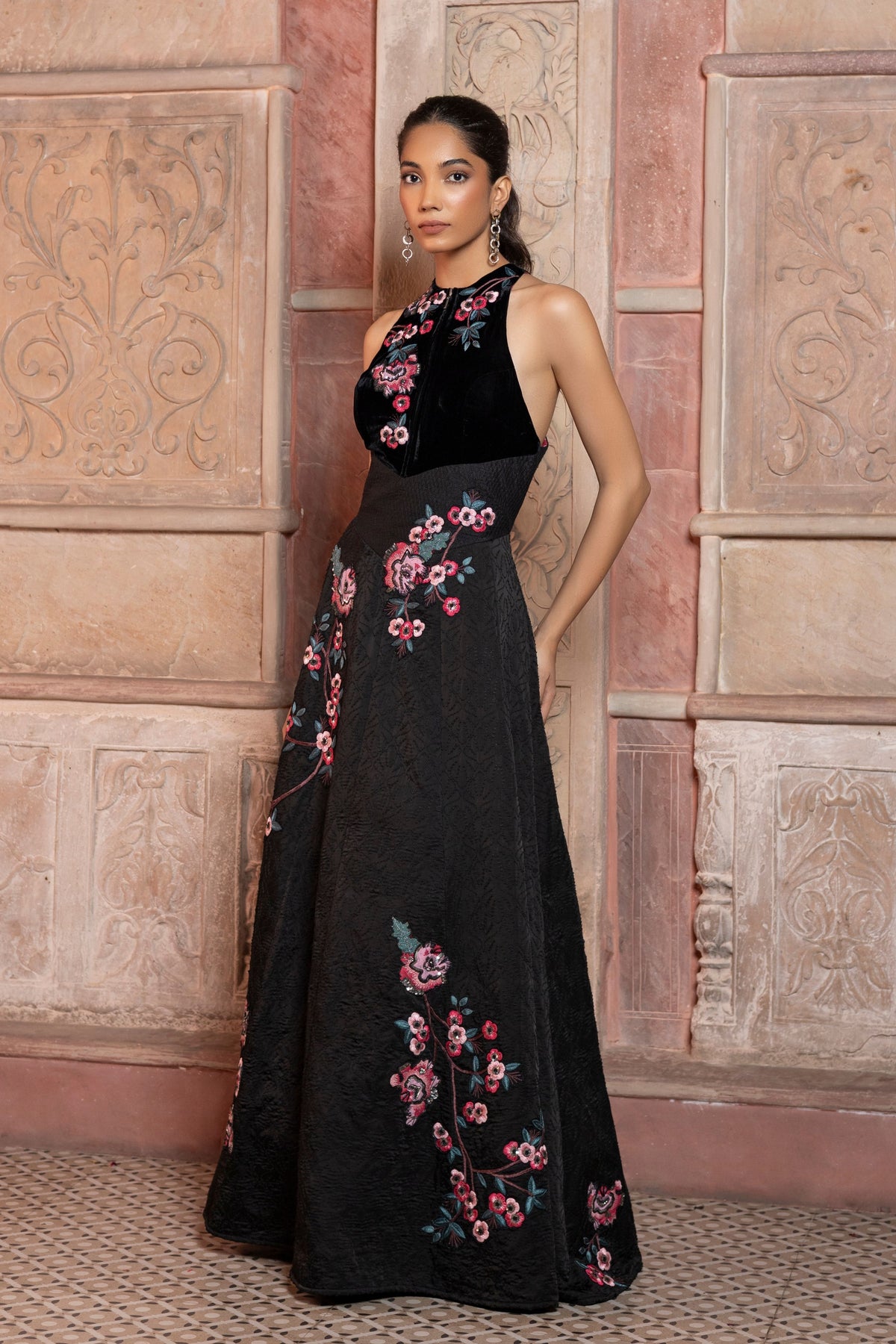 Black Satin Maxi Dress