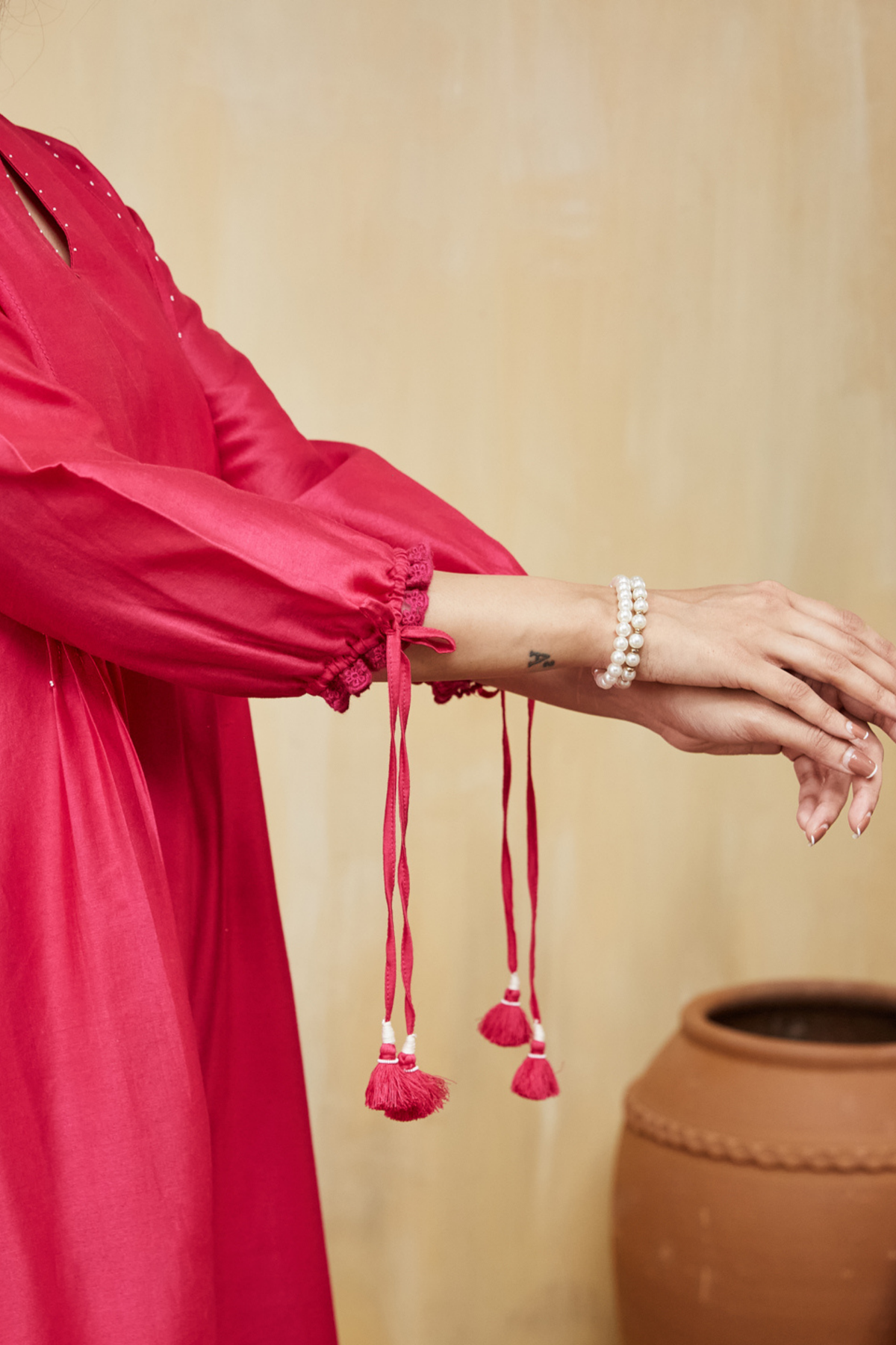 Pink Chanderi Aisha Dress