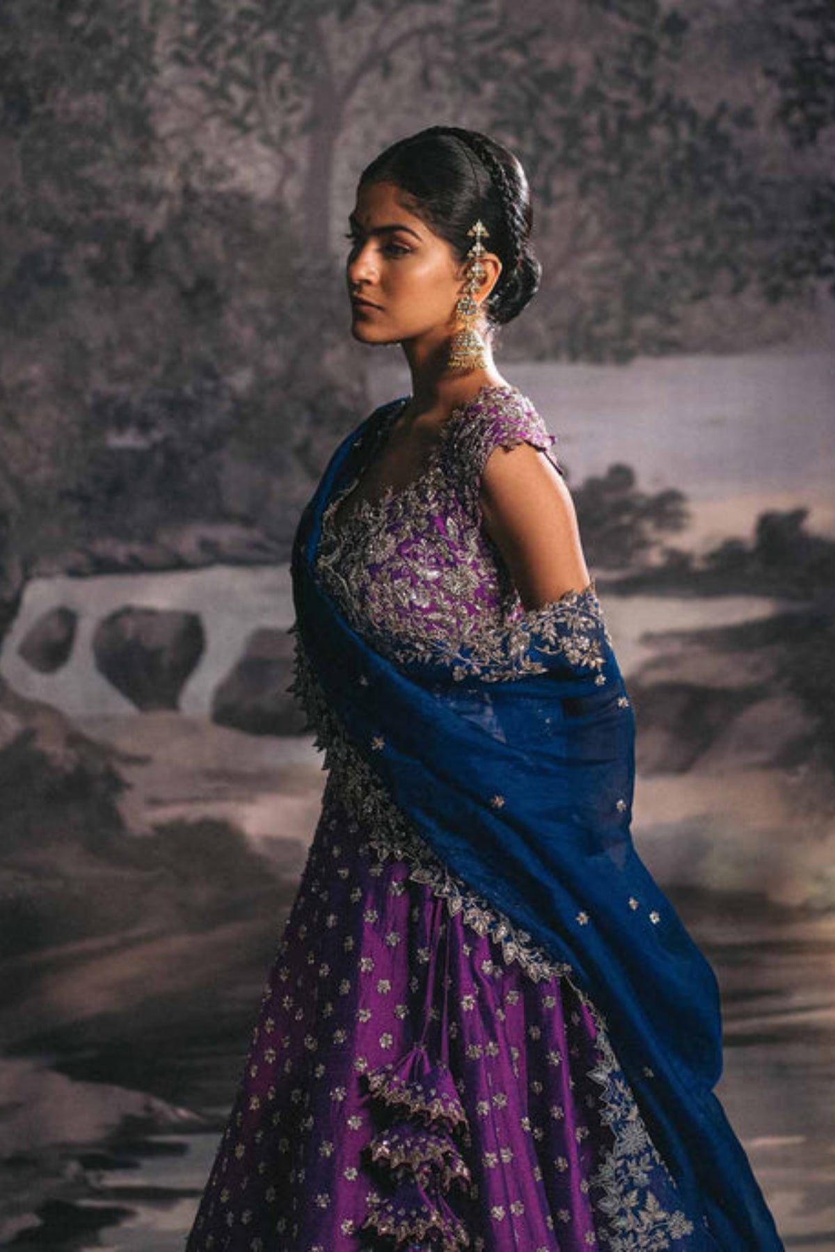 Purple rewa lehenga