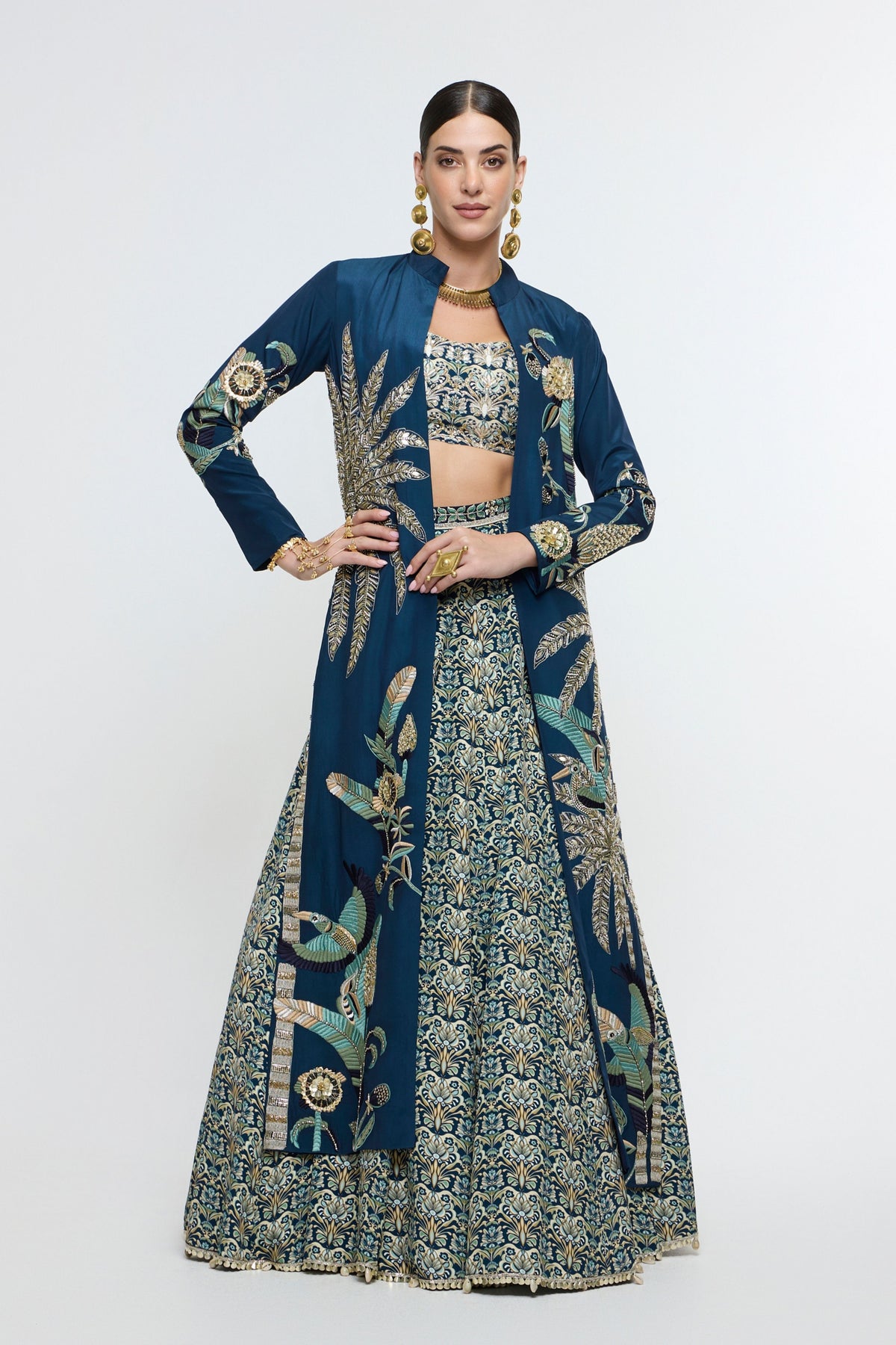 Neel Tropical Long Jacket Set