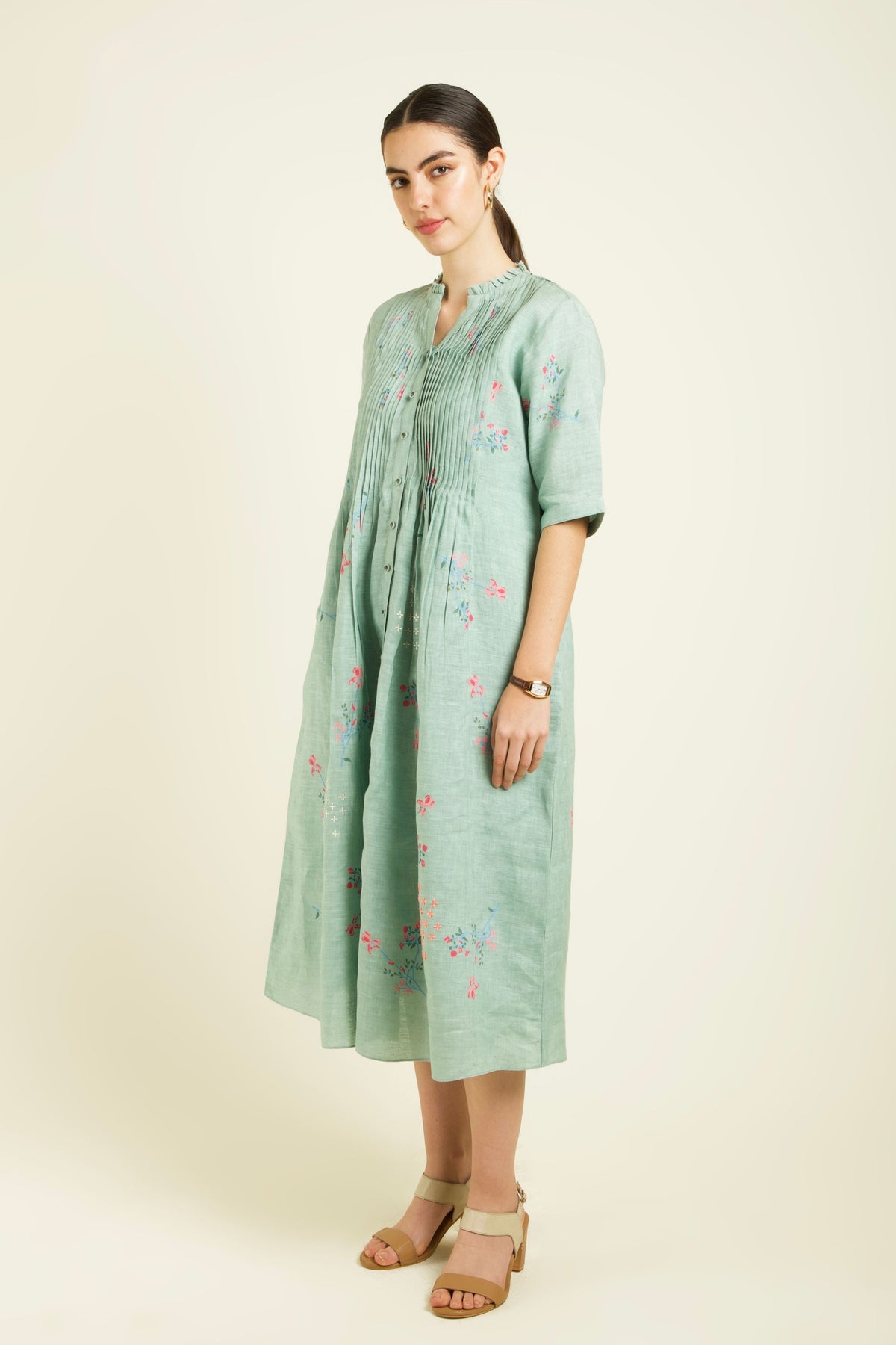 Mint Printed Dress
