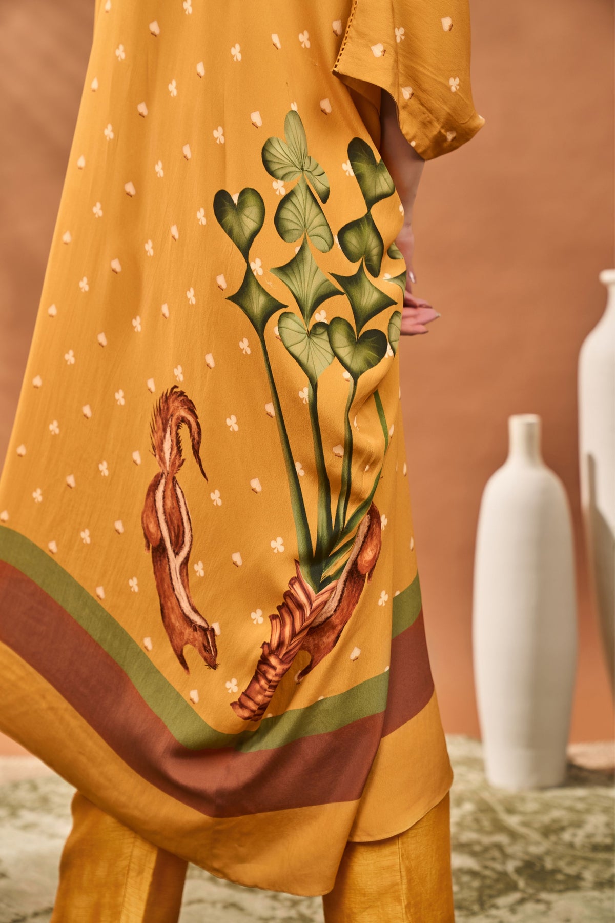 Yellow Spades Blossom Kurta Set