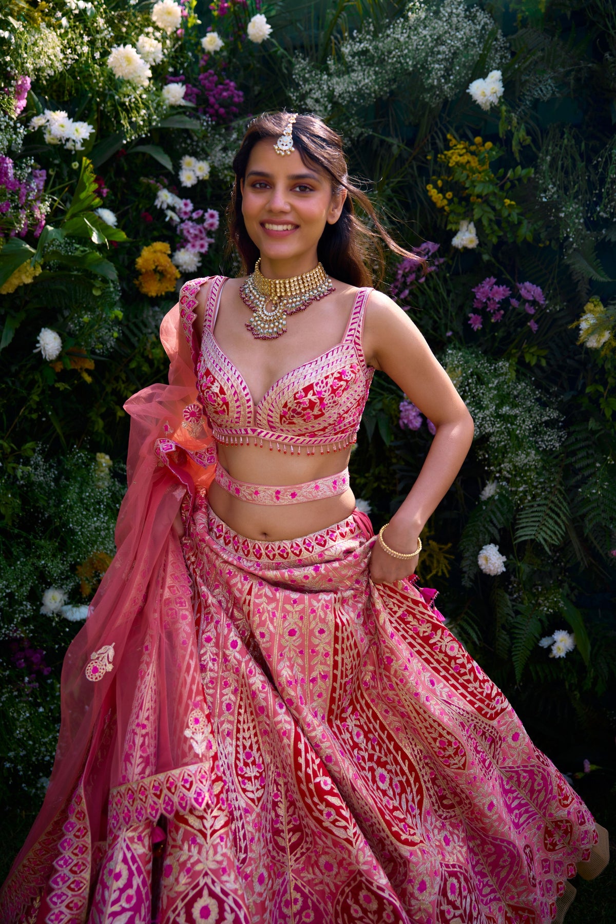 Gota Thread Embroidered Lehenga Set