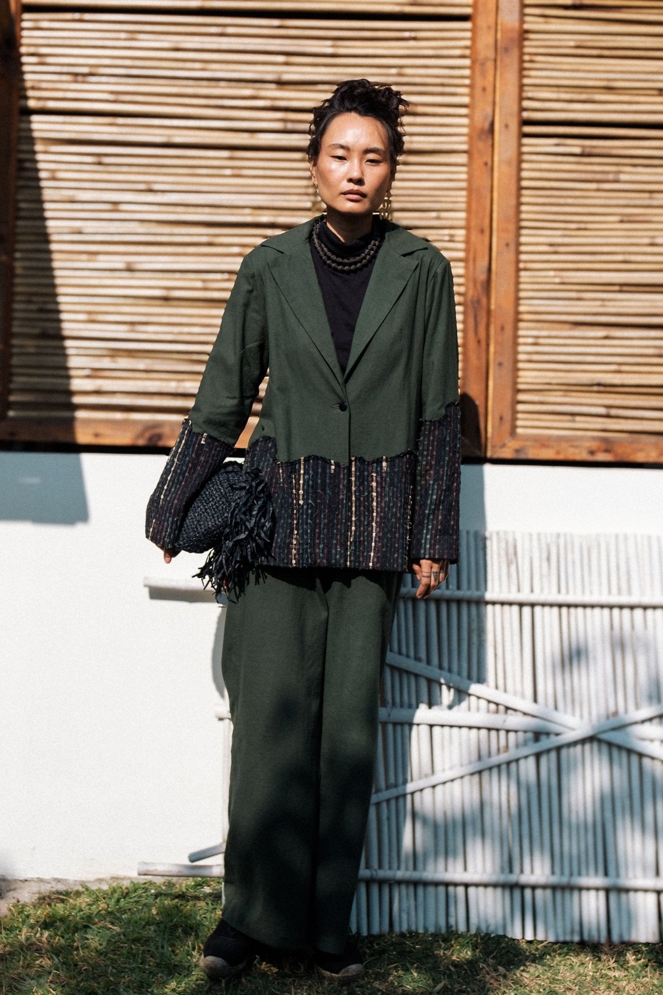 Ying Yang Green Blazer - The Terra Tribe - Elahe