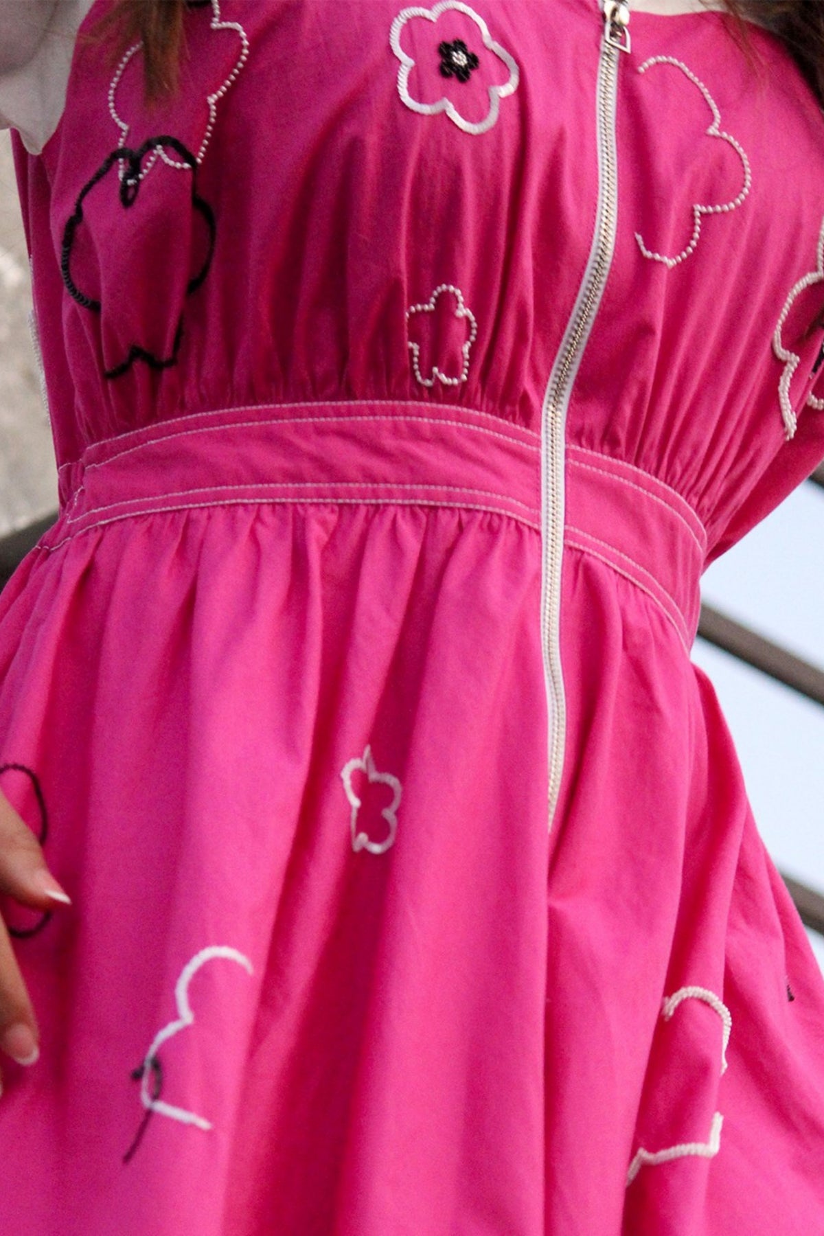 Ditsy Cup Zip Dress
