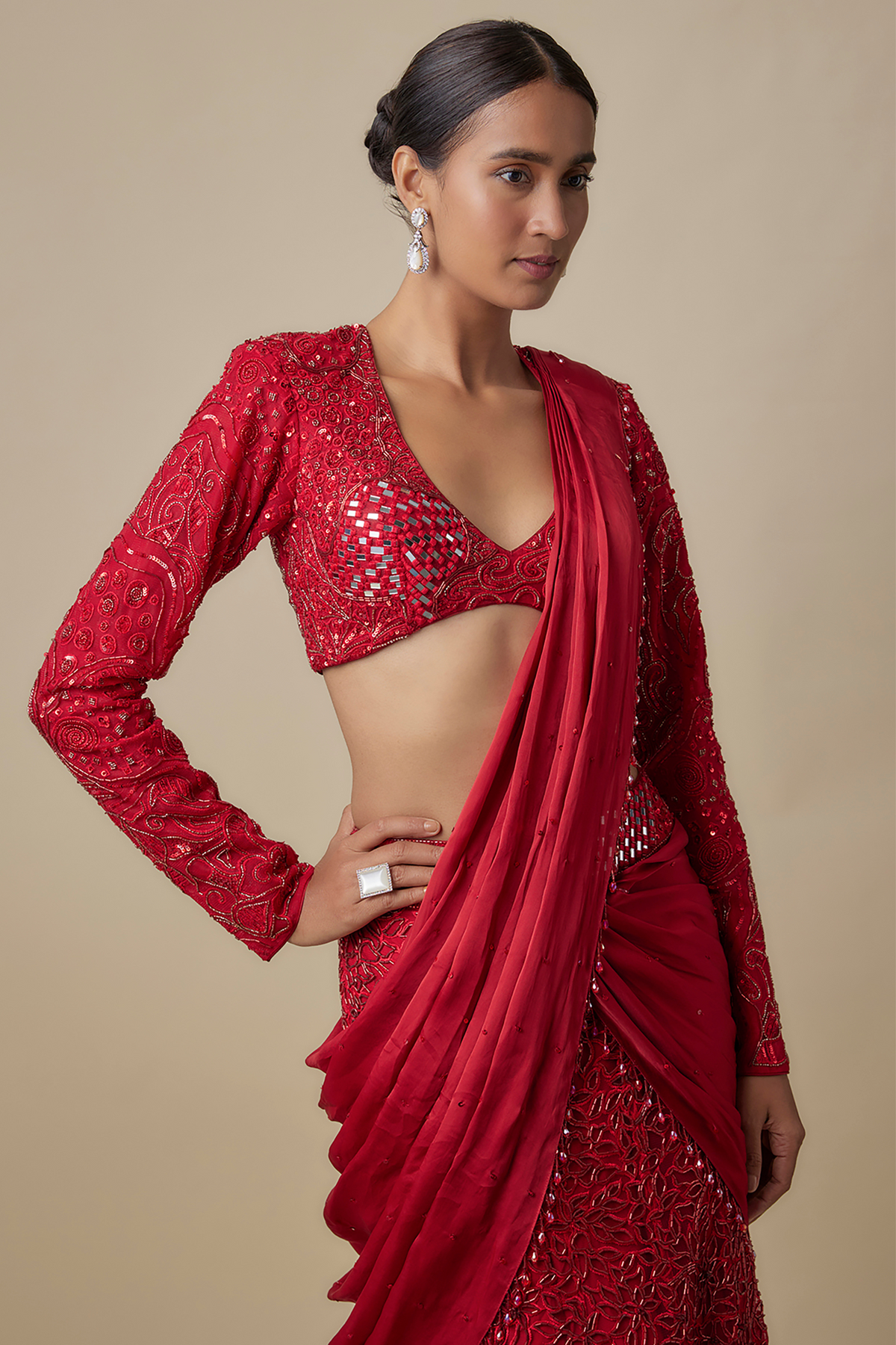 Vano Drape Saree Set