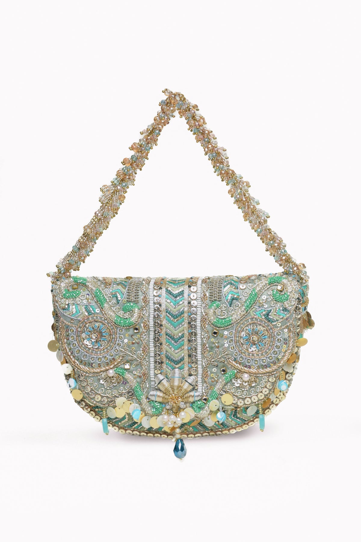 Jade Green Rangrez Flapover Clutch
