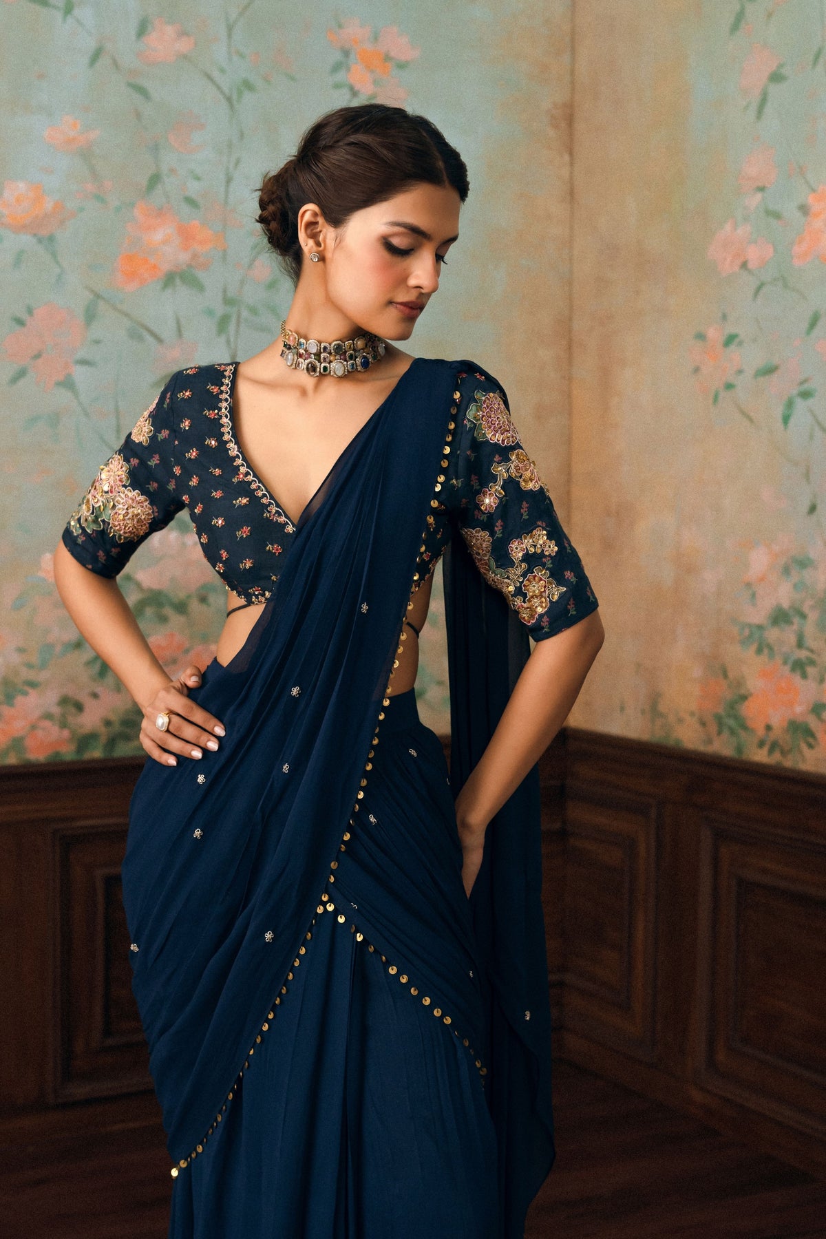 Navy Kaia Saree Set