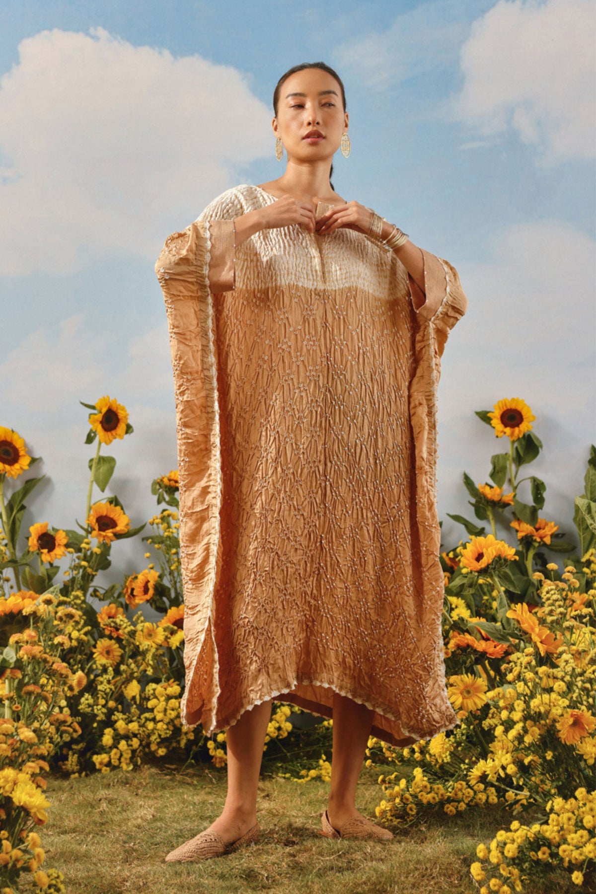 Golden Bandhani Dress