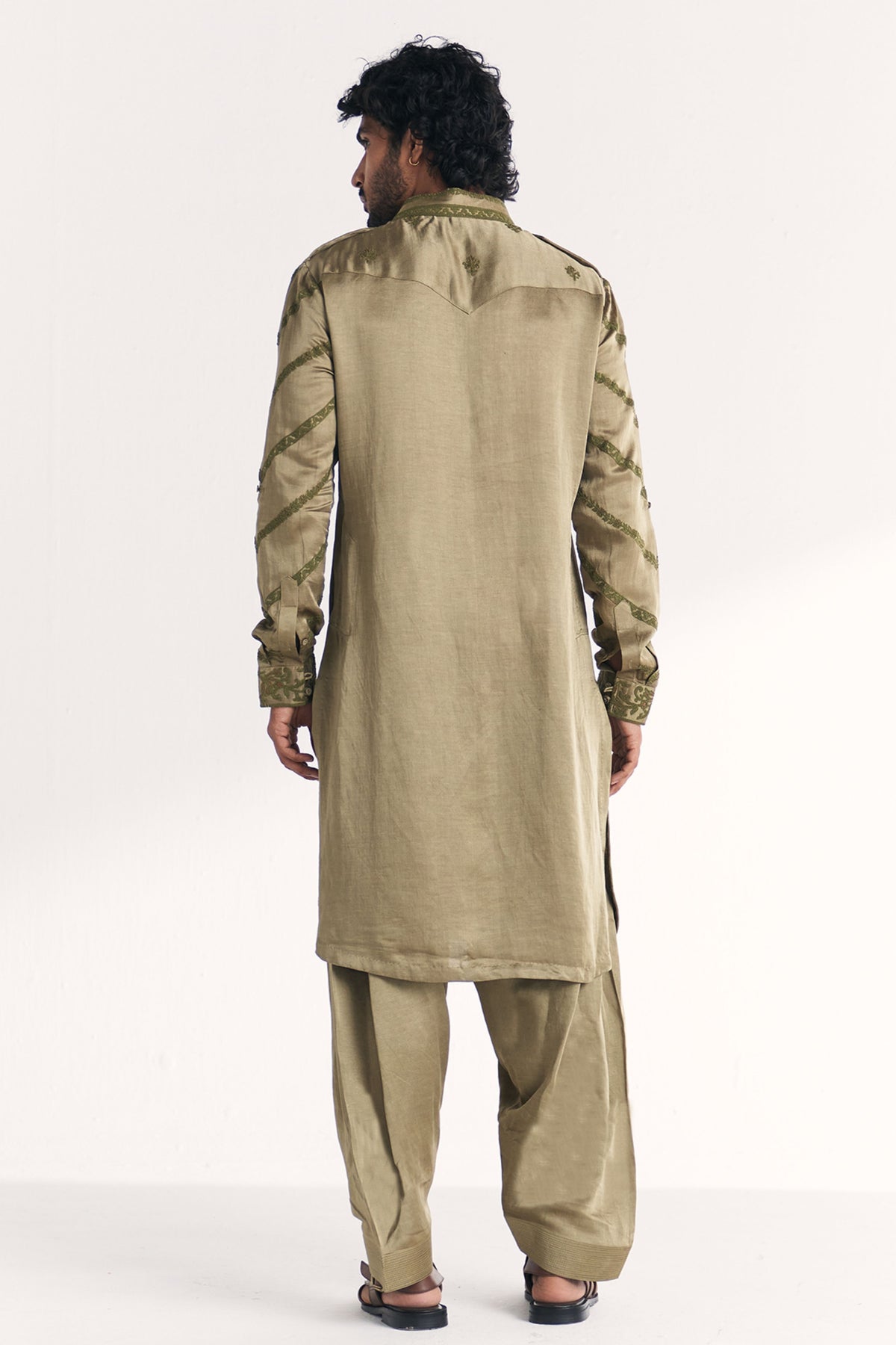 Faris Green Pathani Kurta Set