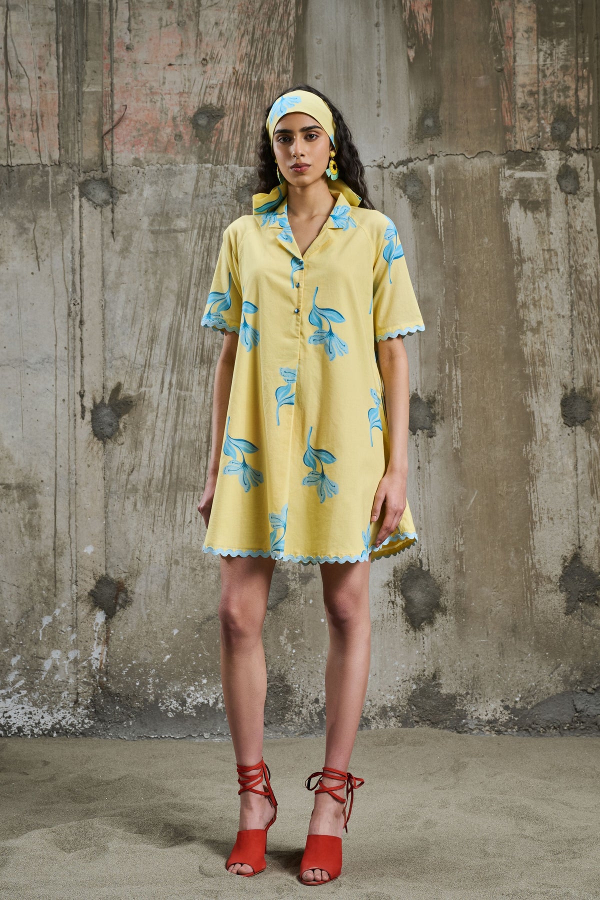 Sunlit Bloom Shirt Dress