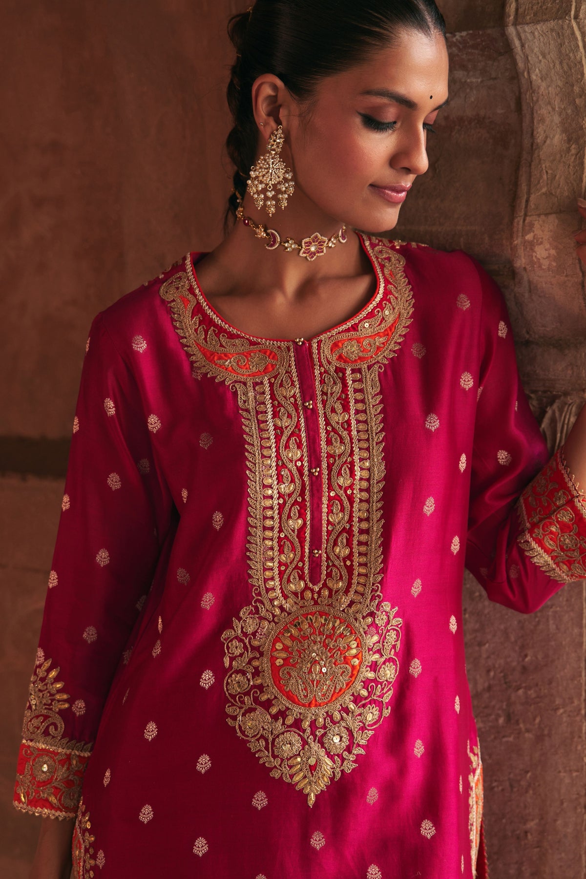 Anila Pink Kurta With Salwar