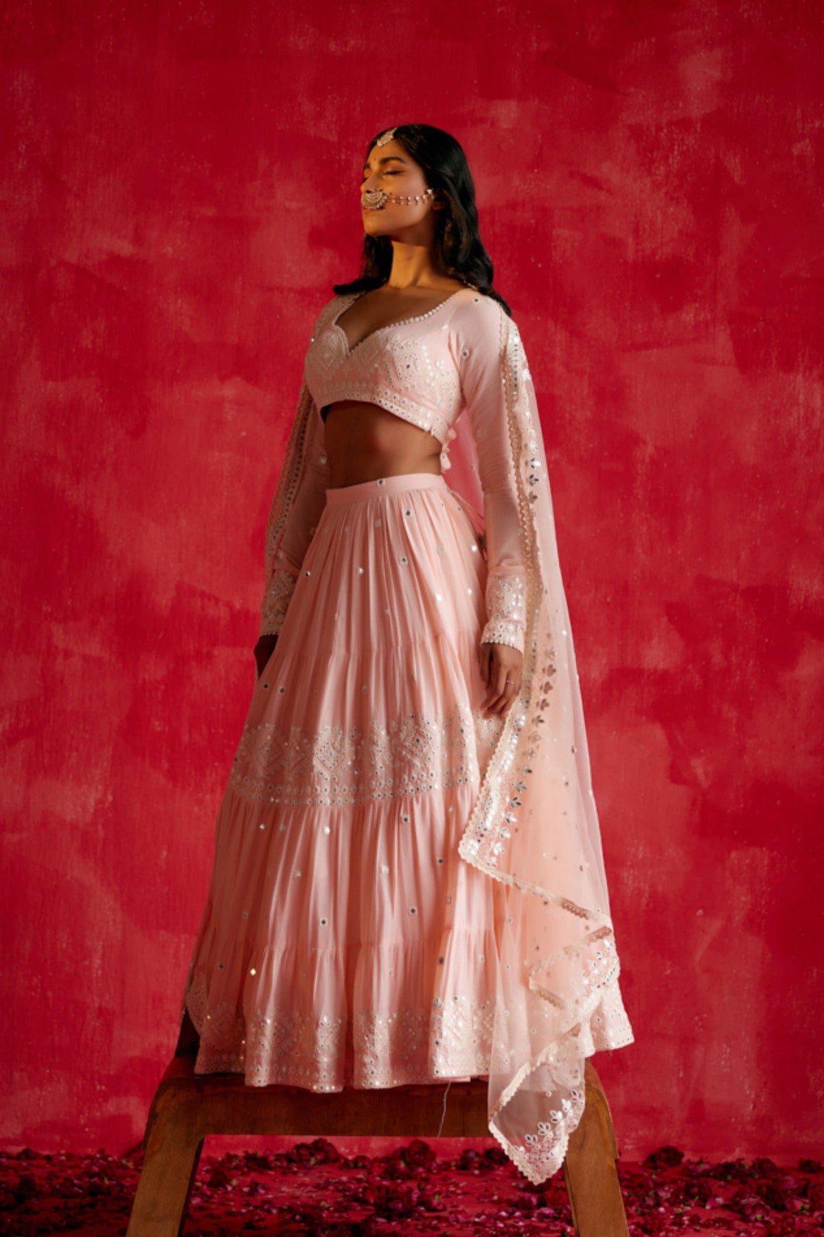 Blush Pink Diamond Lehenga Set