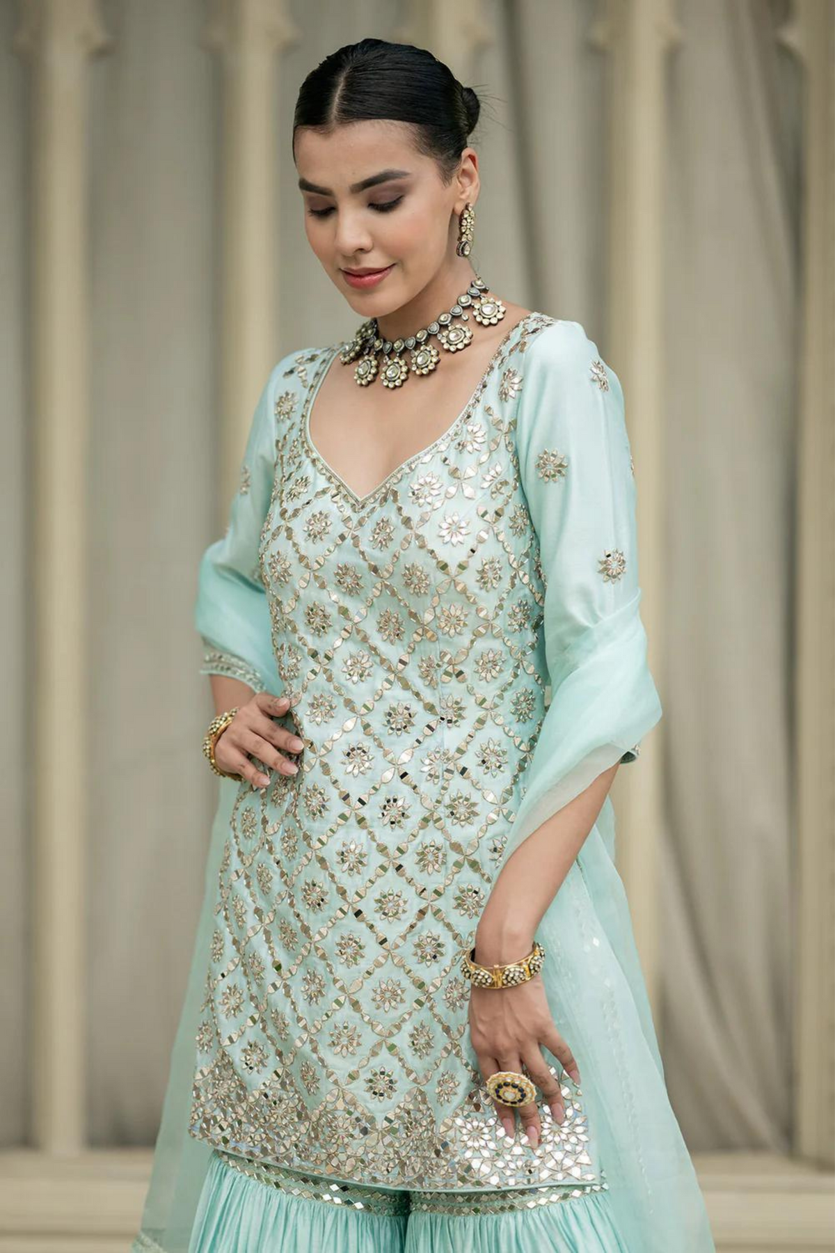 Baby Blue Sharara Set