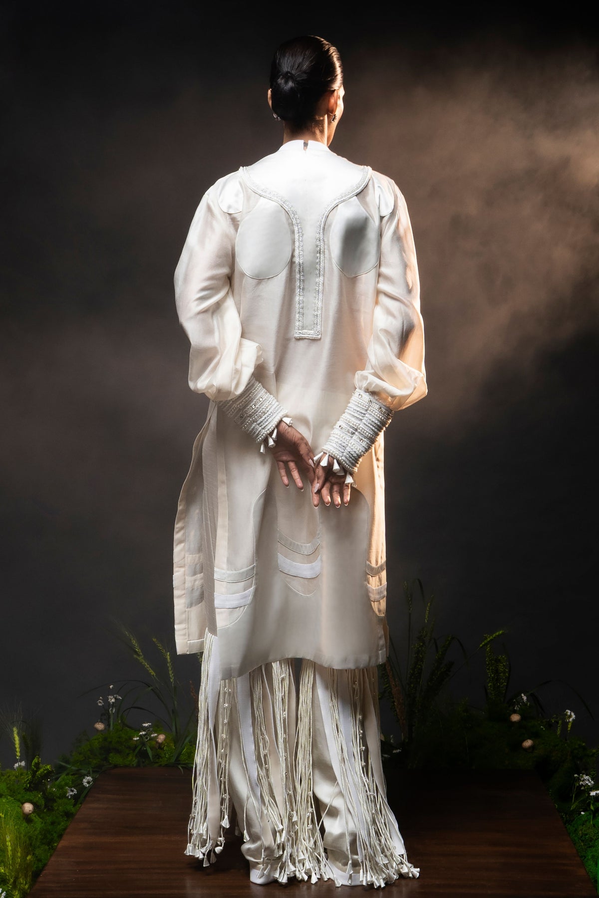 Ivory Tassel Fringe Tunic Set