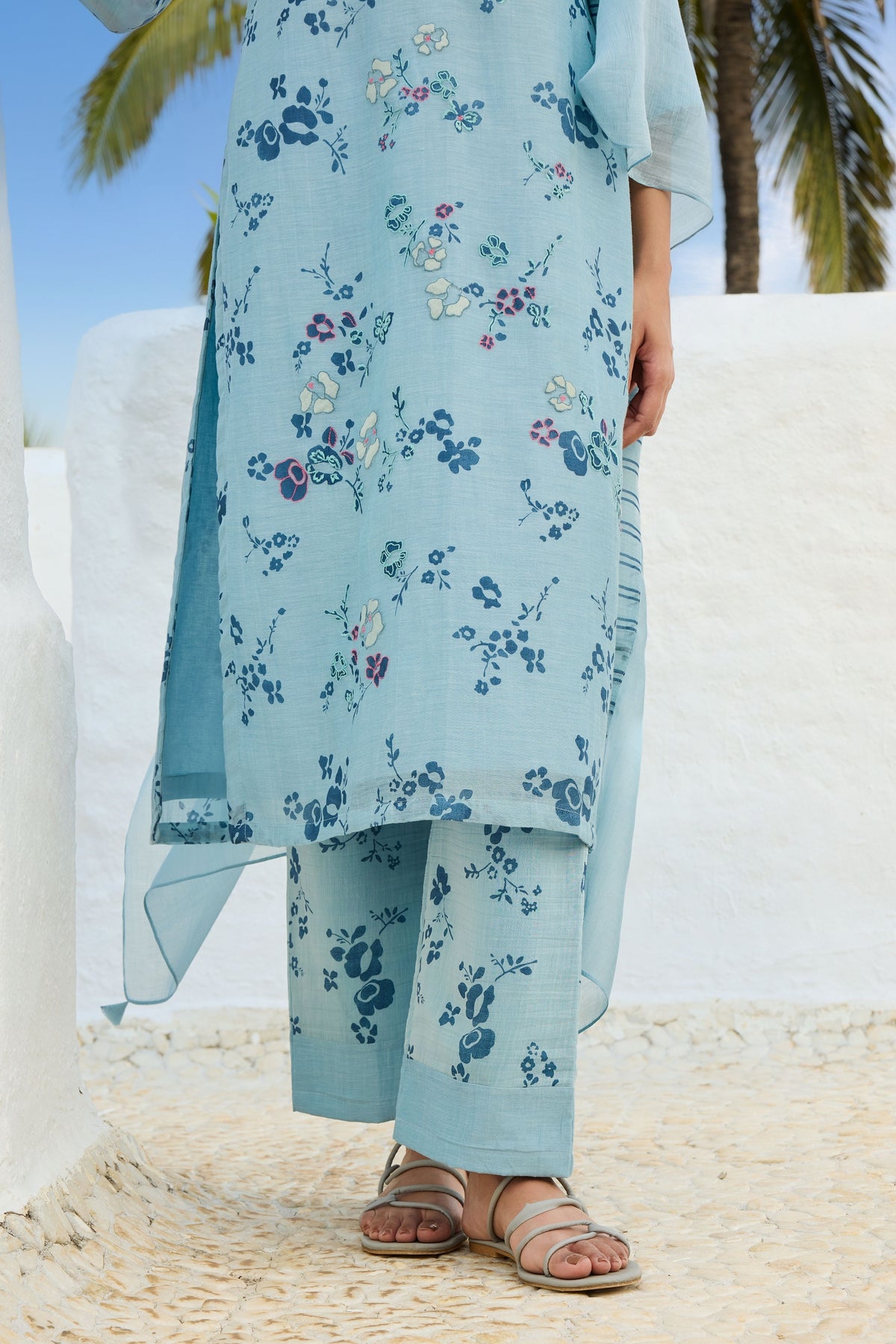 Sky Floral Kurta Set