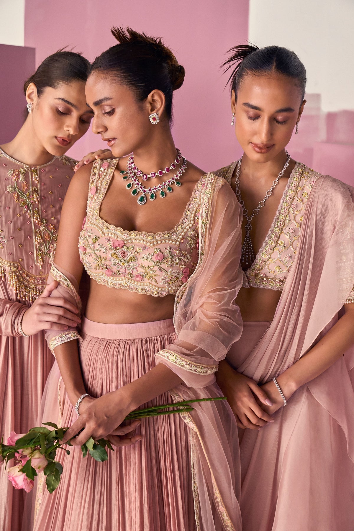 Eera Dusky Pink Saree Set