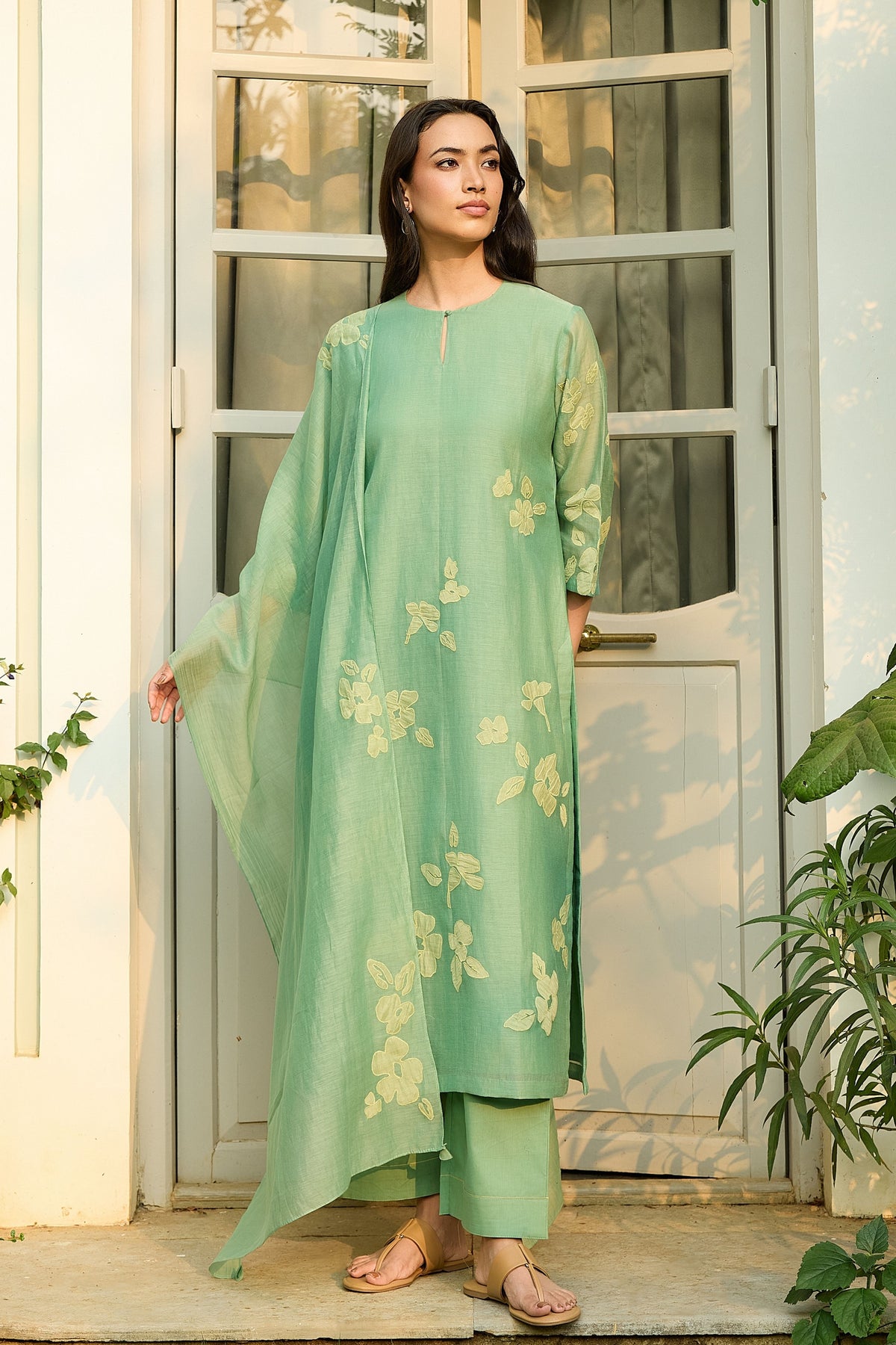 Verdant Applique Kurta Set