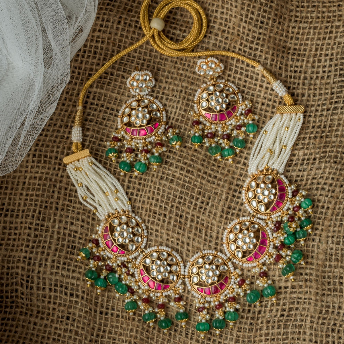 Multi-color Kundan Polki Set