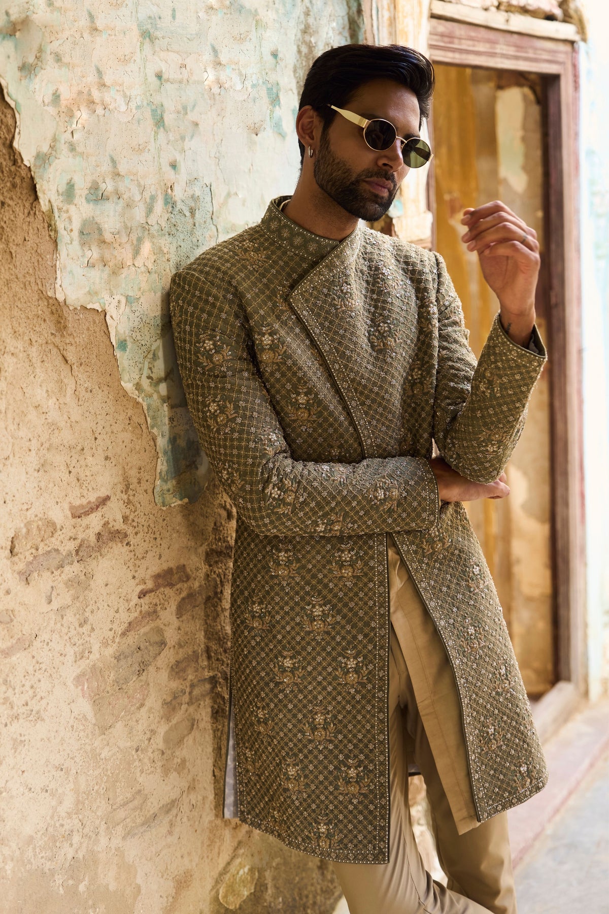 Mint Green Sherwani Set