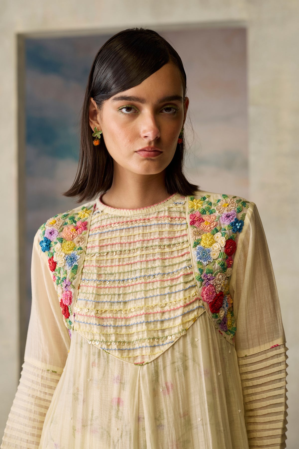 Moonlight Floral Beaded Kurta