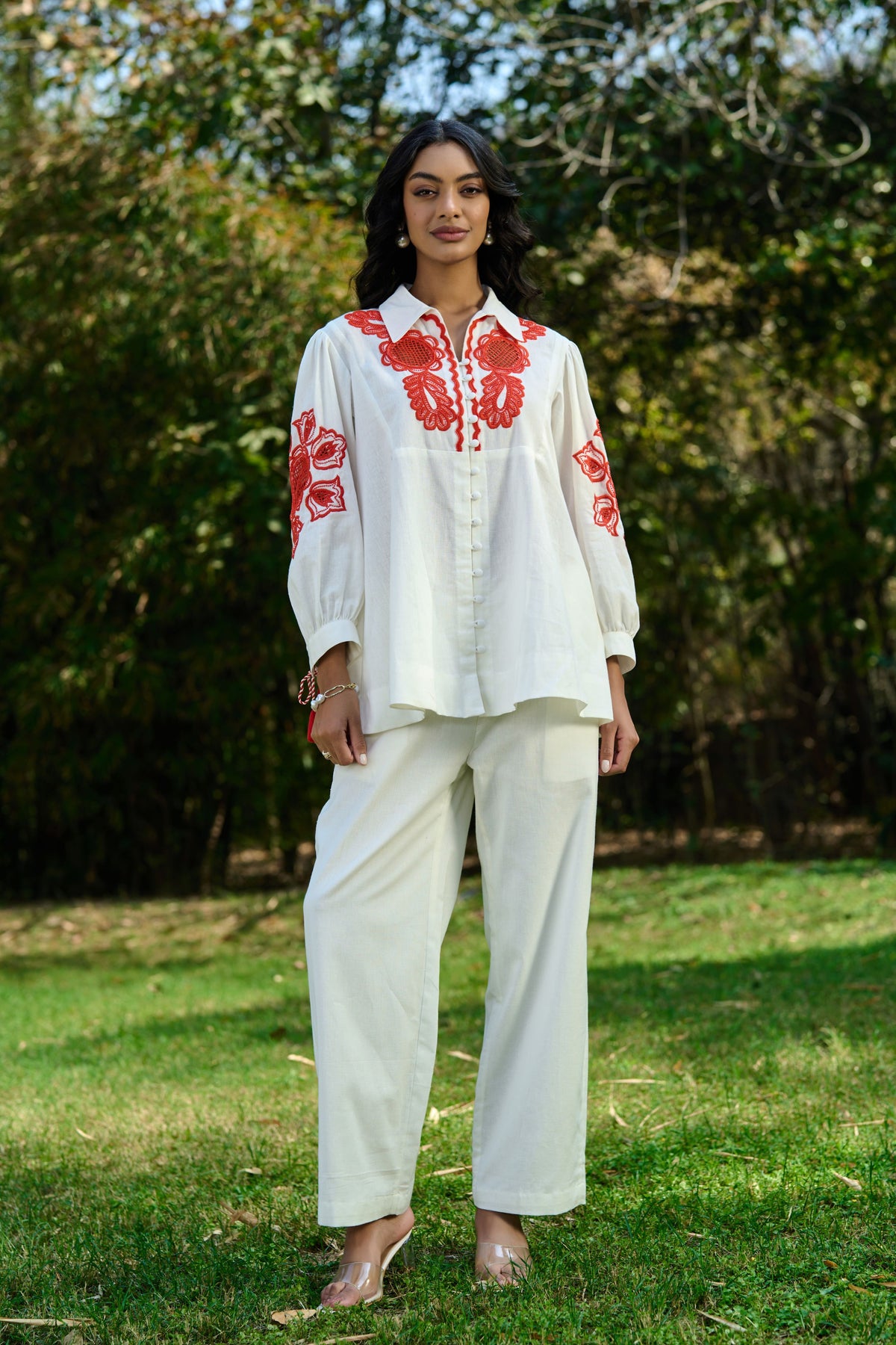 Alira Embroidered Shirt With Pants Set