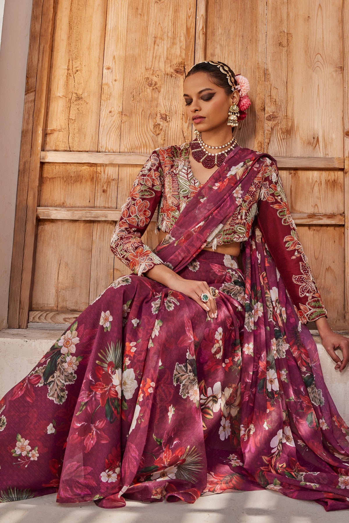 Zehra Draped Saree Set