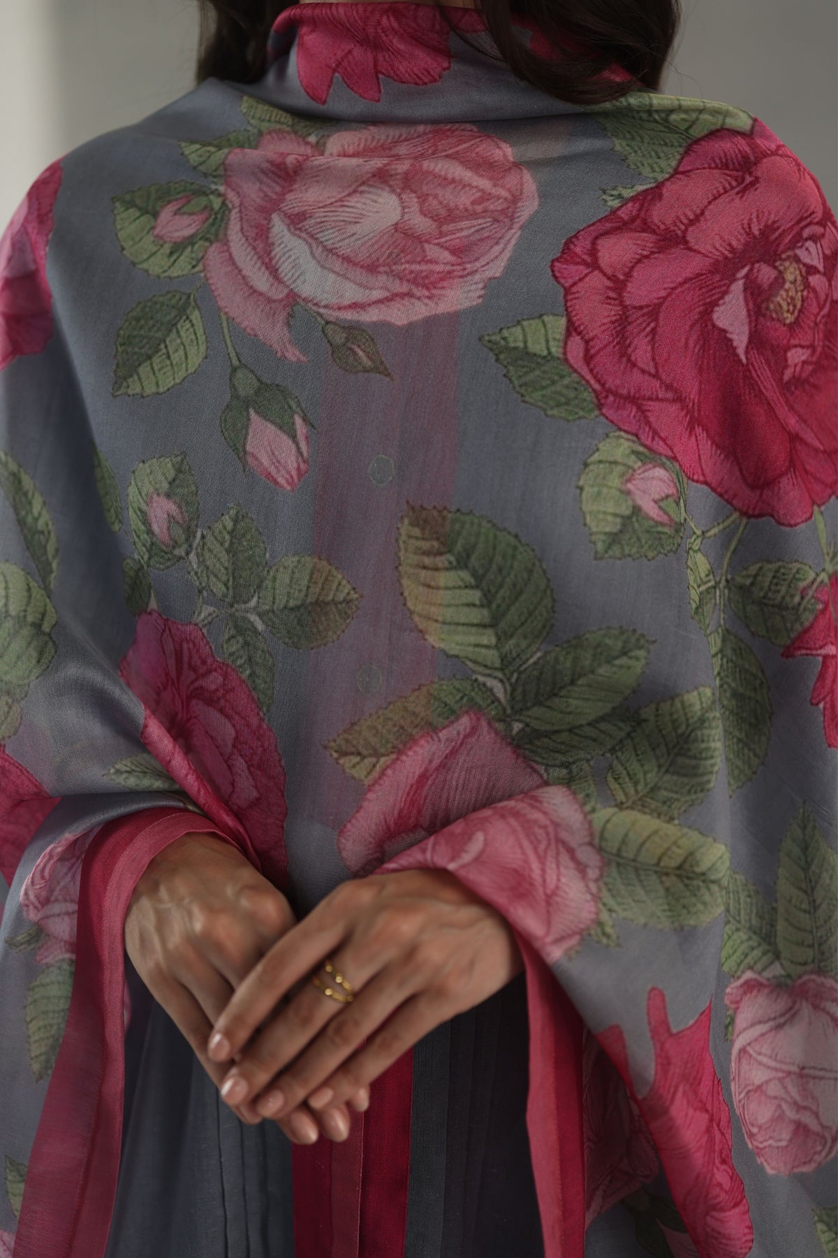 Grey Tuberose Kurta Set