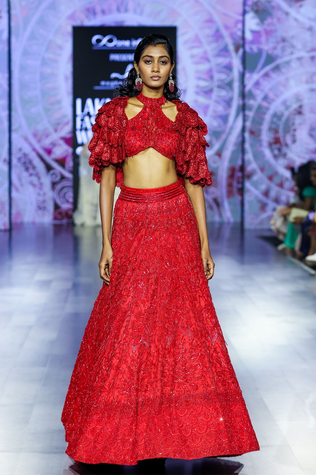Surkh Camellia Lehenga Set