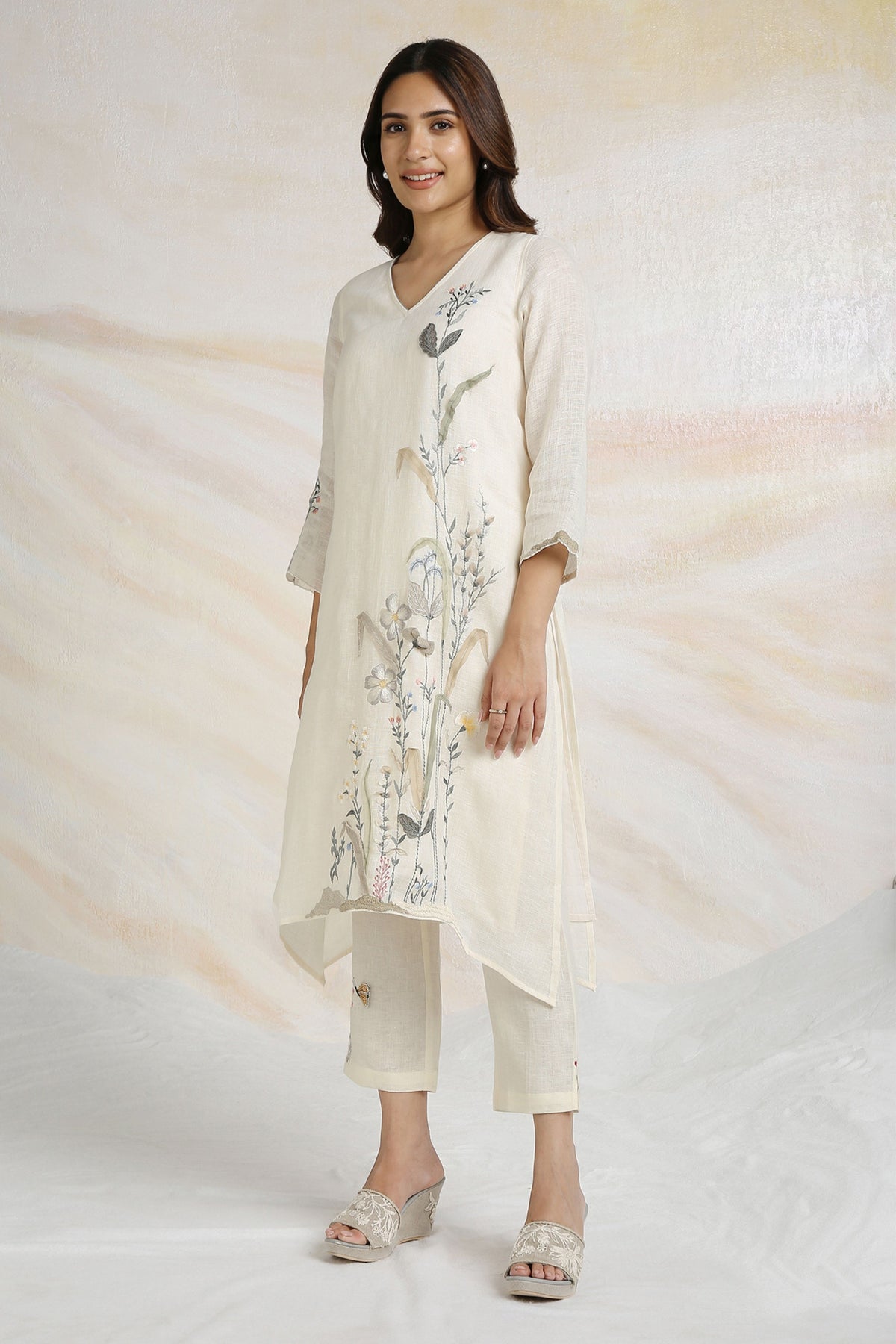 Off White Prairie Kurta Set