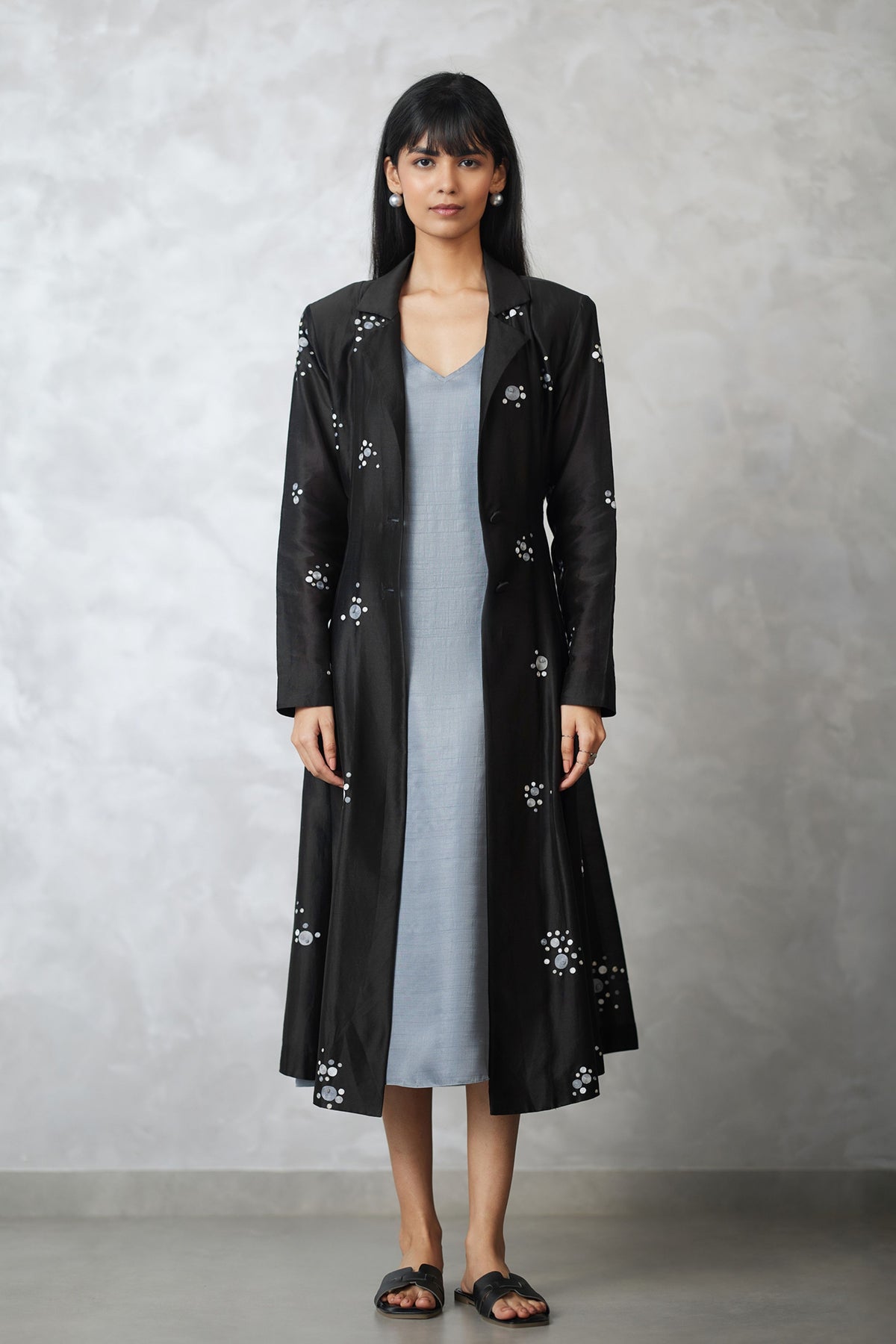 Black and Grey Jacket Set