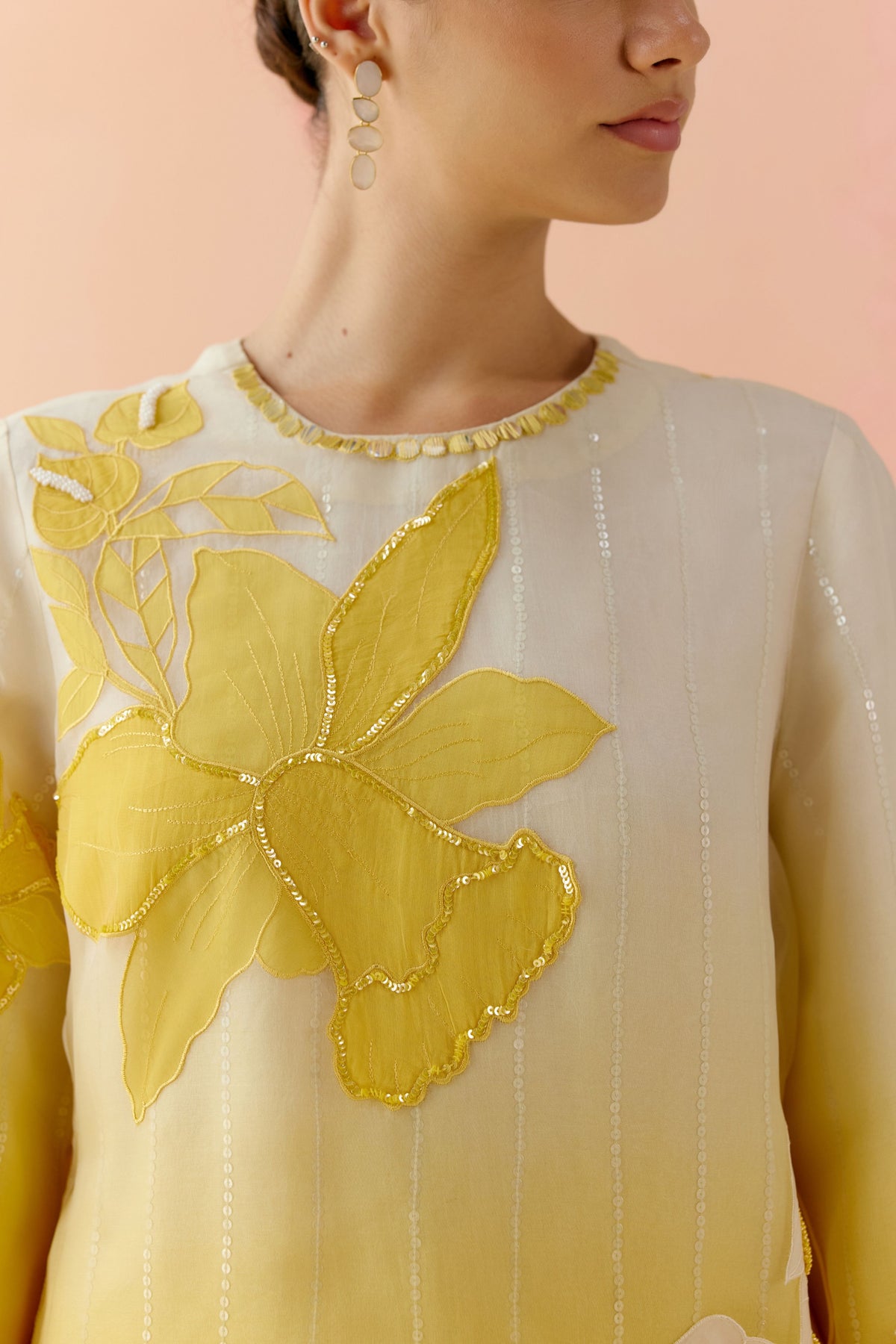 Mustard Ombre Kurta Set