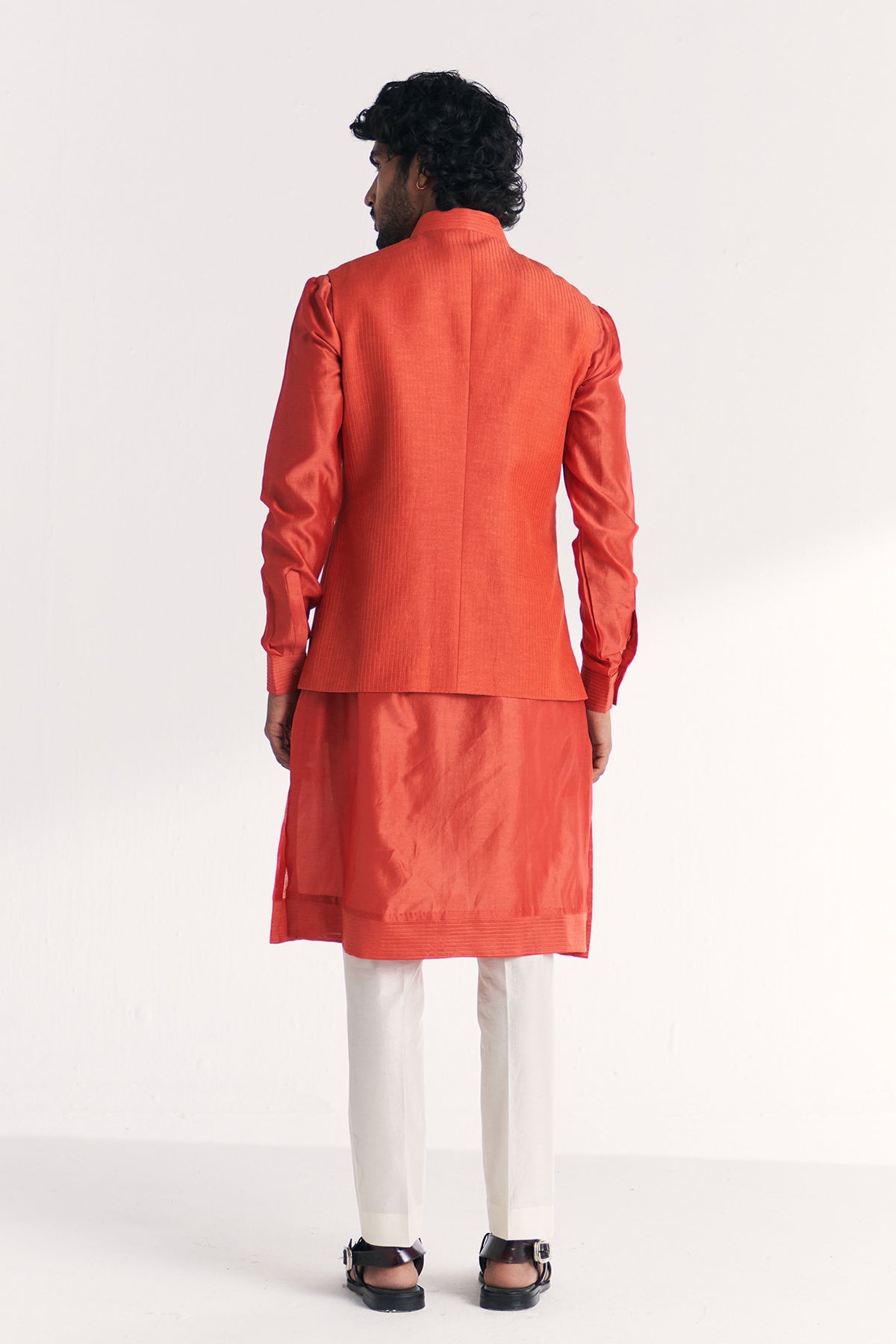 Rawal Tangerine Nehru Jacket Set