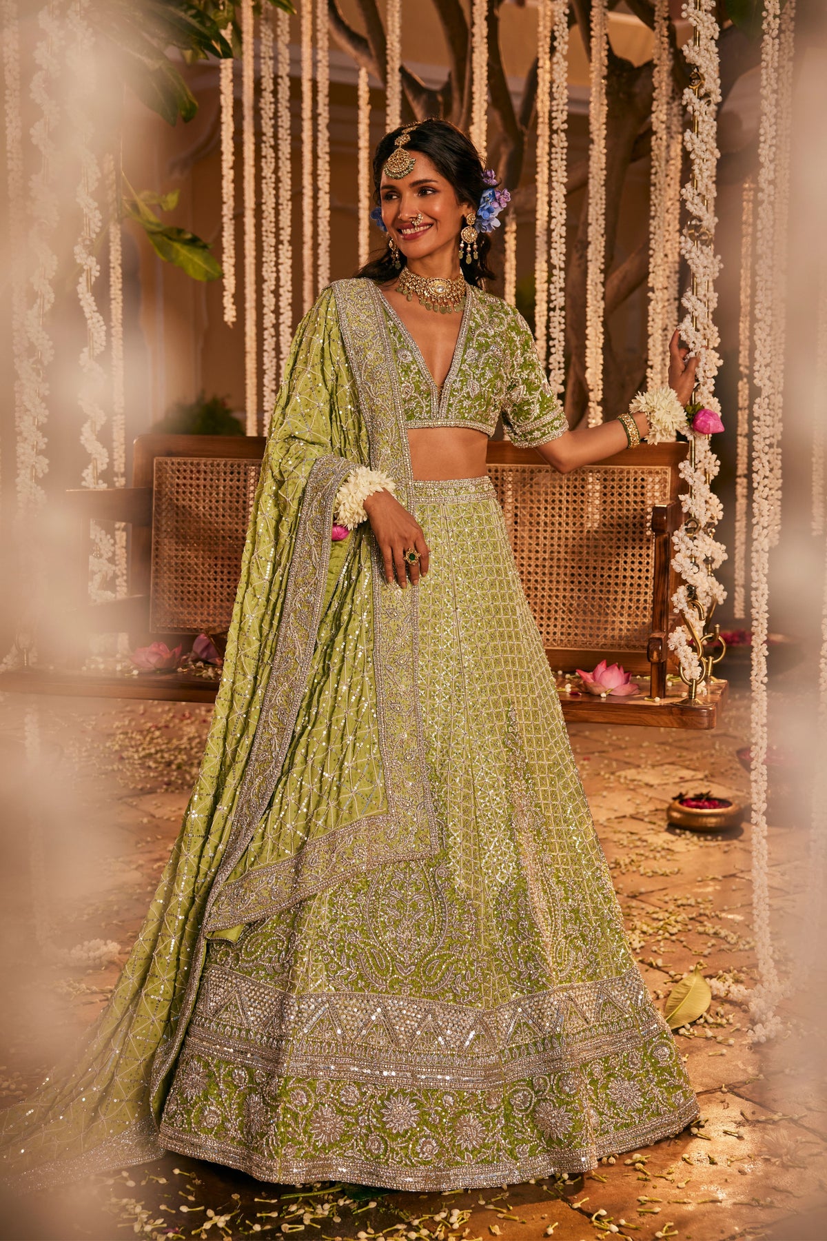 Green Dilkash Lehenga Set