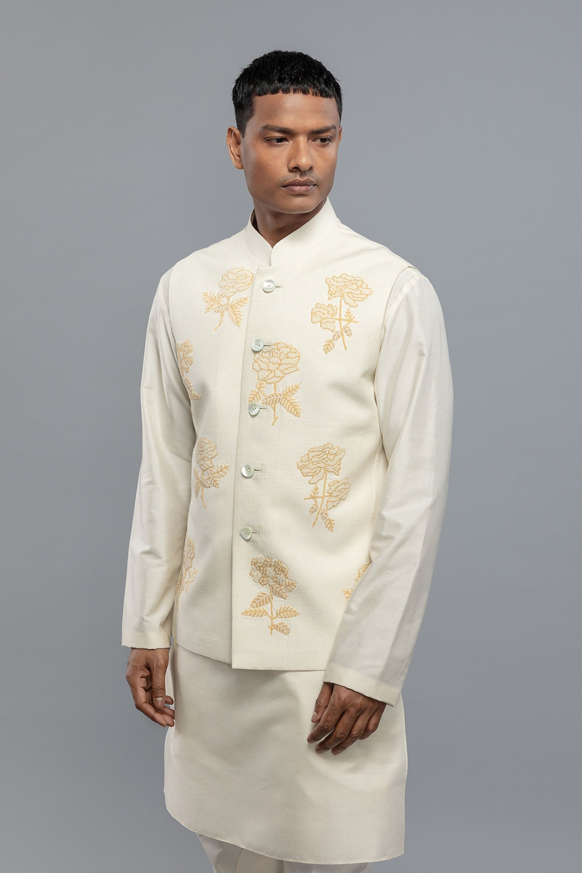 Ivory Bundi With Embroidery
