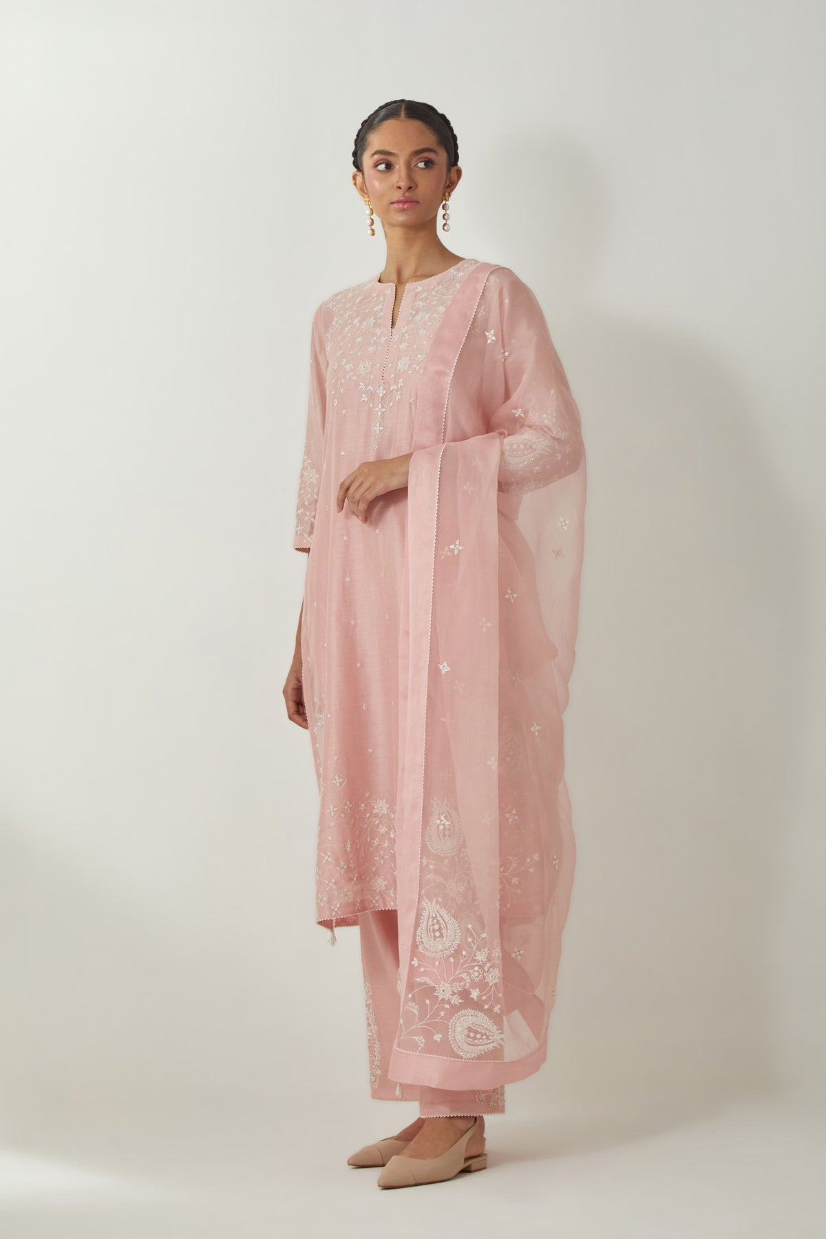 Pink Straight Kurta Set