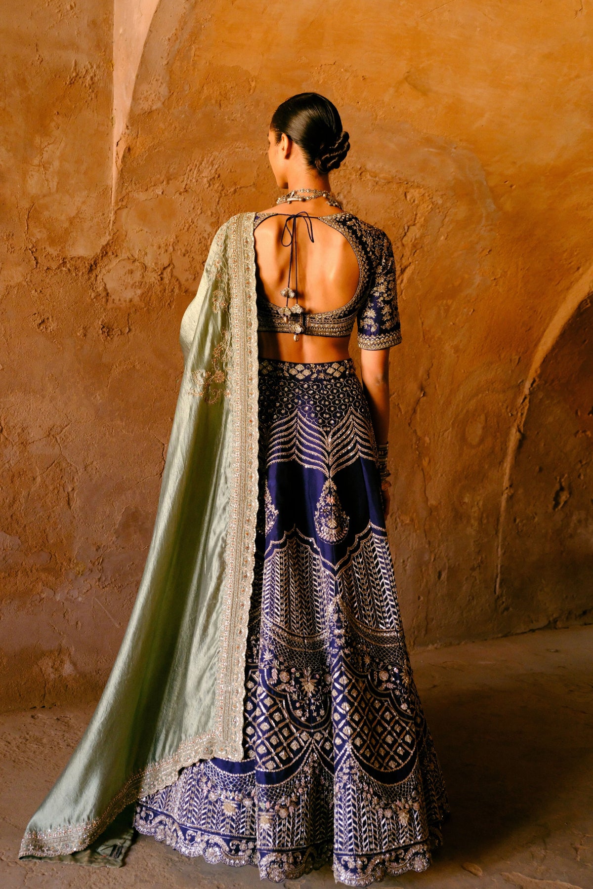 Embroidered Purple Lehenga Set